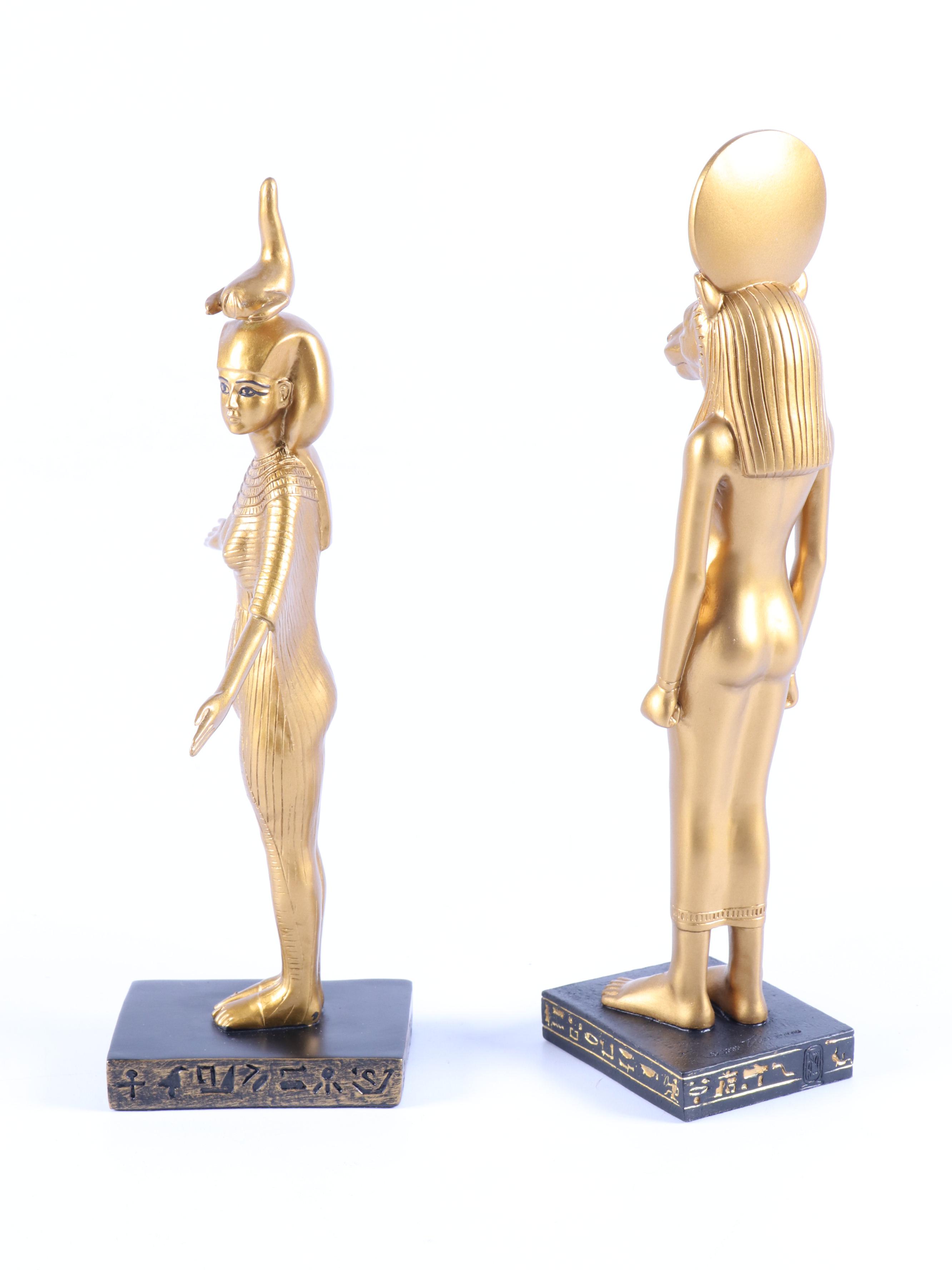 Veronese Design Egyptian Style Resin Wall Plaque and Figures with Lidded Box