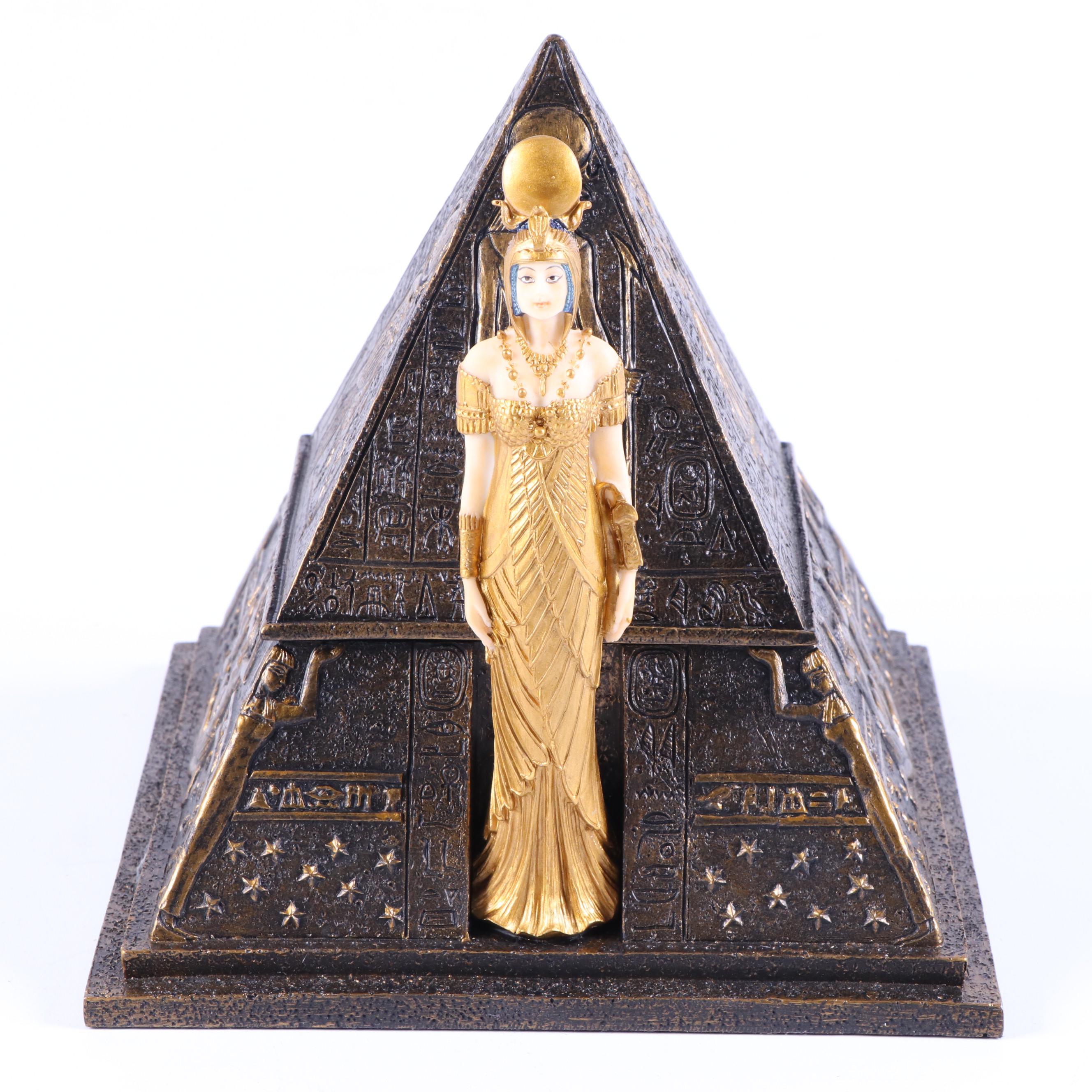 Veronese Design Egyptian Style Resin Wall Plaque and Figures with Lidded Box