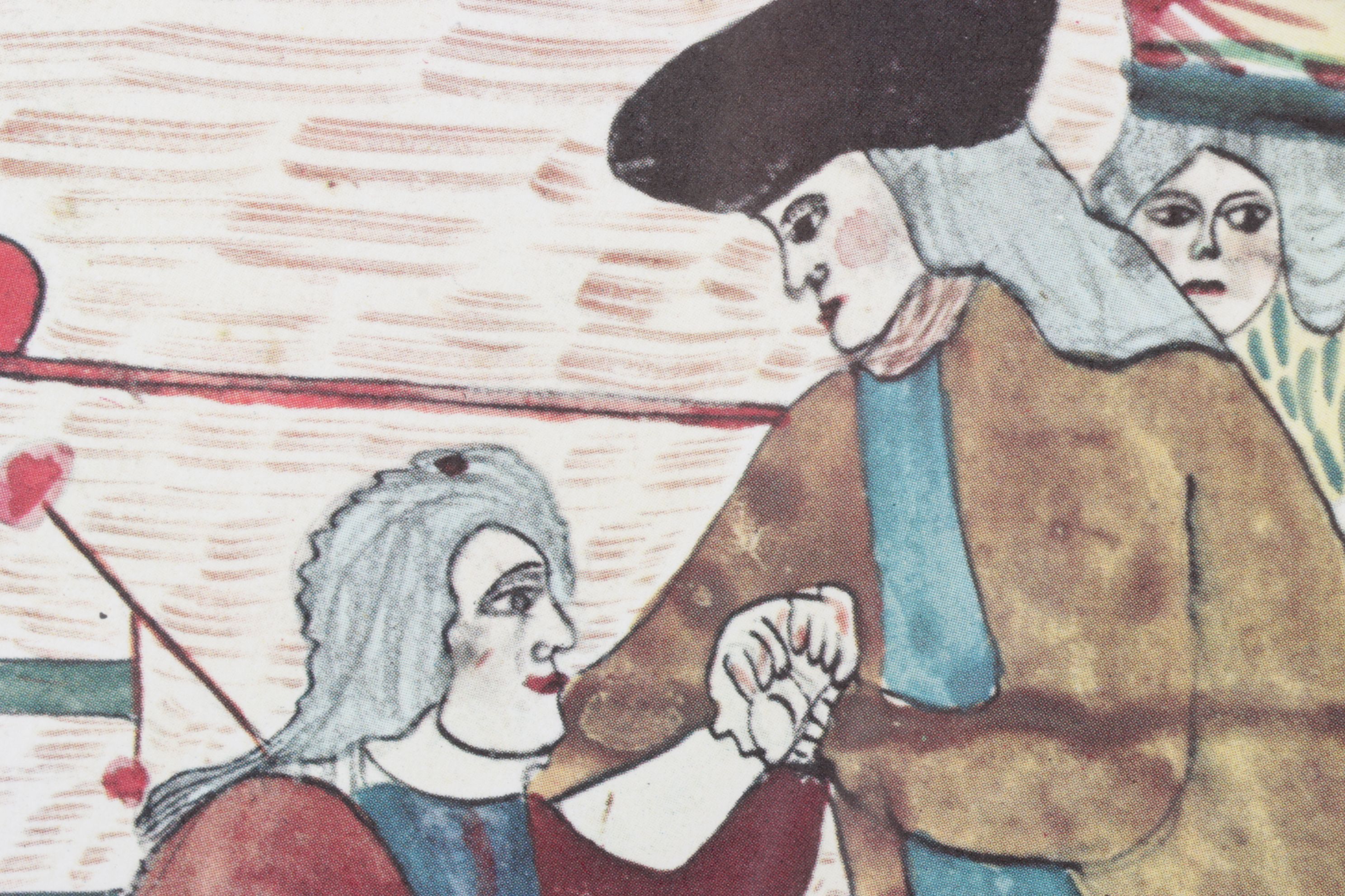 Folk Art Offset Lithograph after Mary Ann Willson "The Prodigal Son Reclaimed"