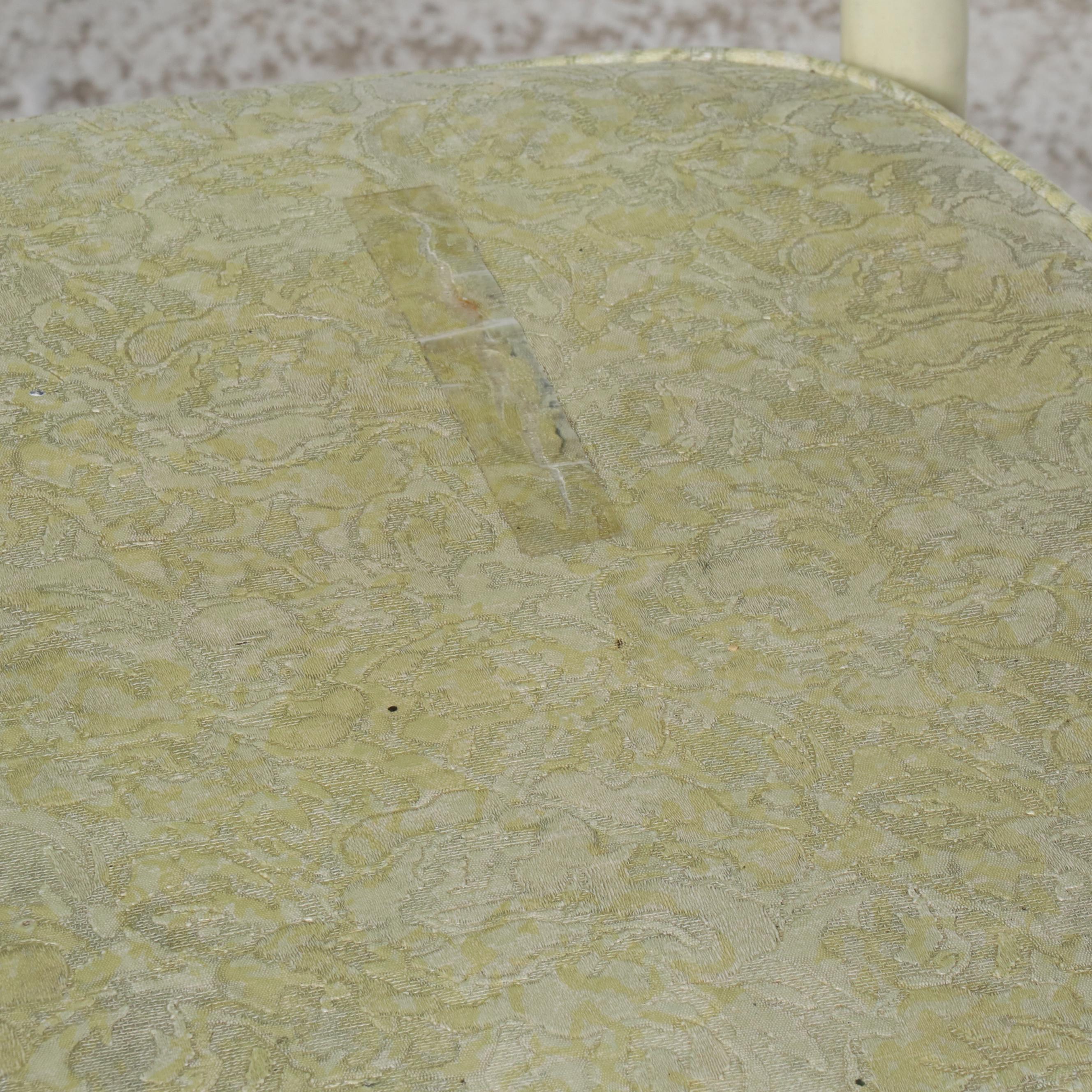 Pair of Mid Century Modern Mint Vinyl and Metal Dining Chairs, 1950s