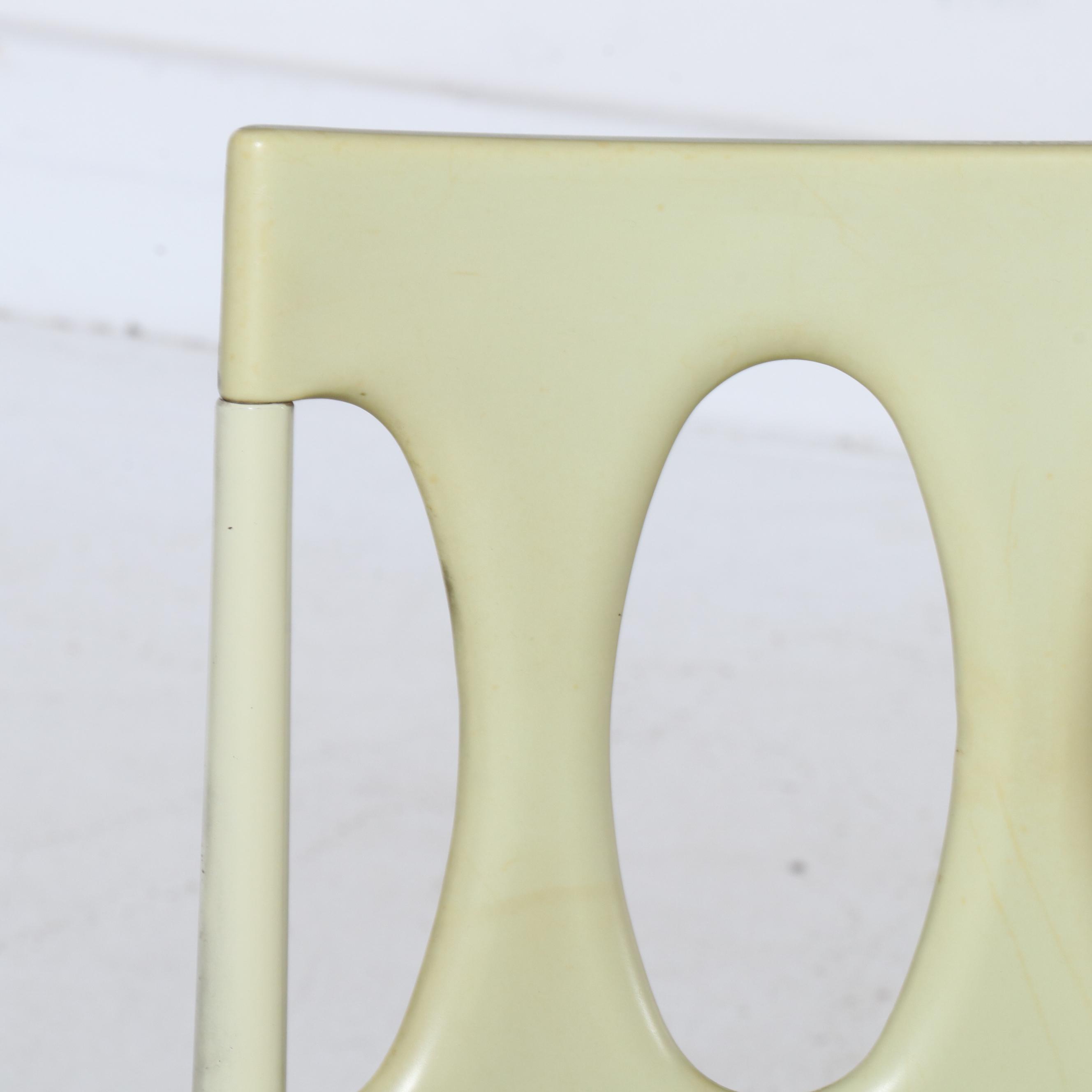 Pair of Mid Century Modern Mint Vinyl and Metal Dining Chairs, 1950s