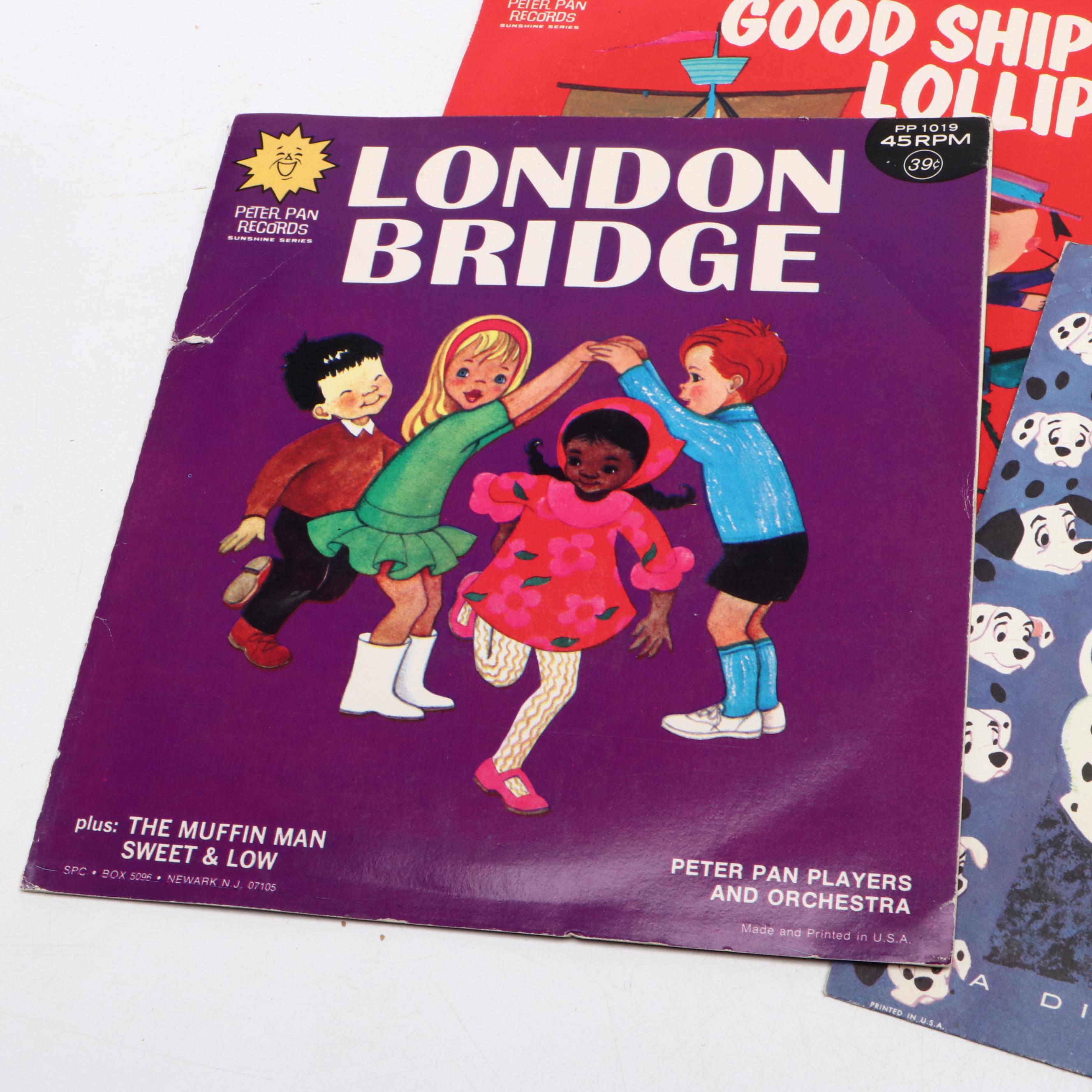 Disney and Other Classic Children's Music on 7" Vinyl Records