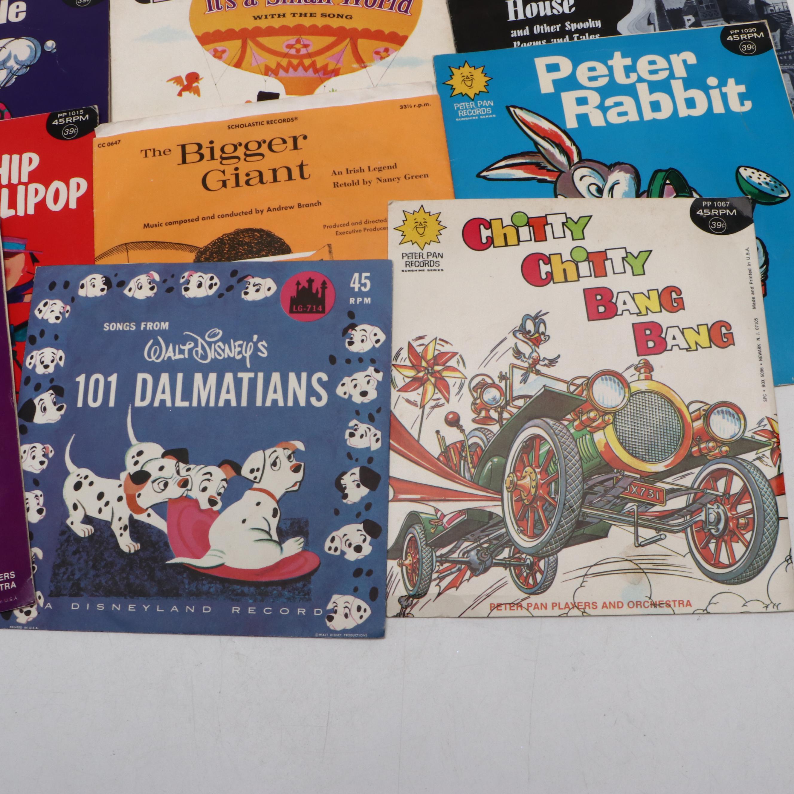 Disney and Other Classic Children's Music on 7" Vinyl Records