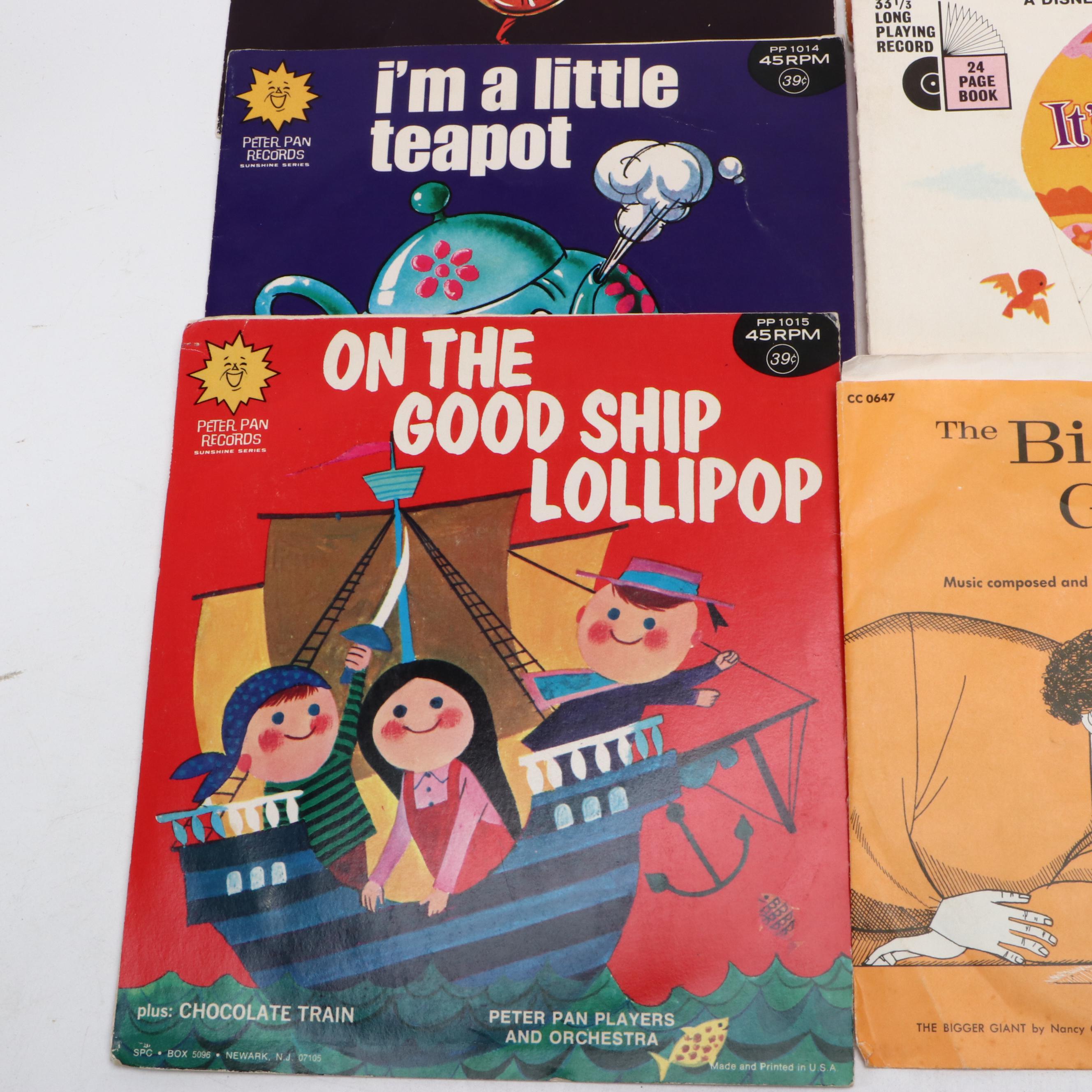 Disney and Other Classic Children's Music on 7" Vinyl Records