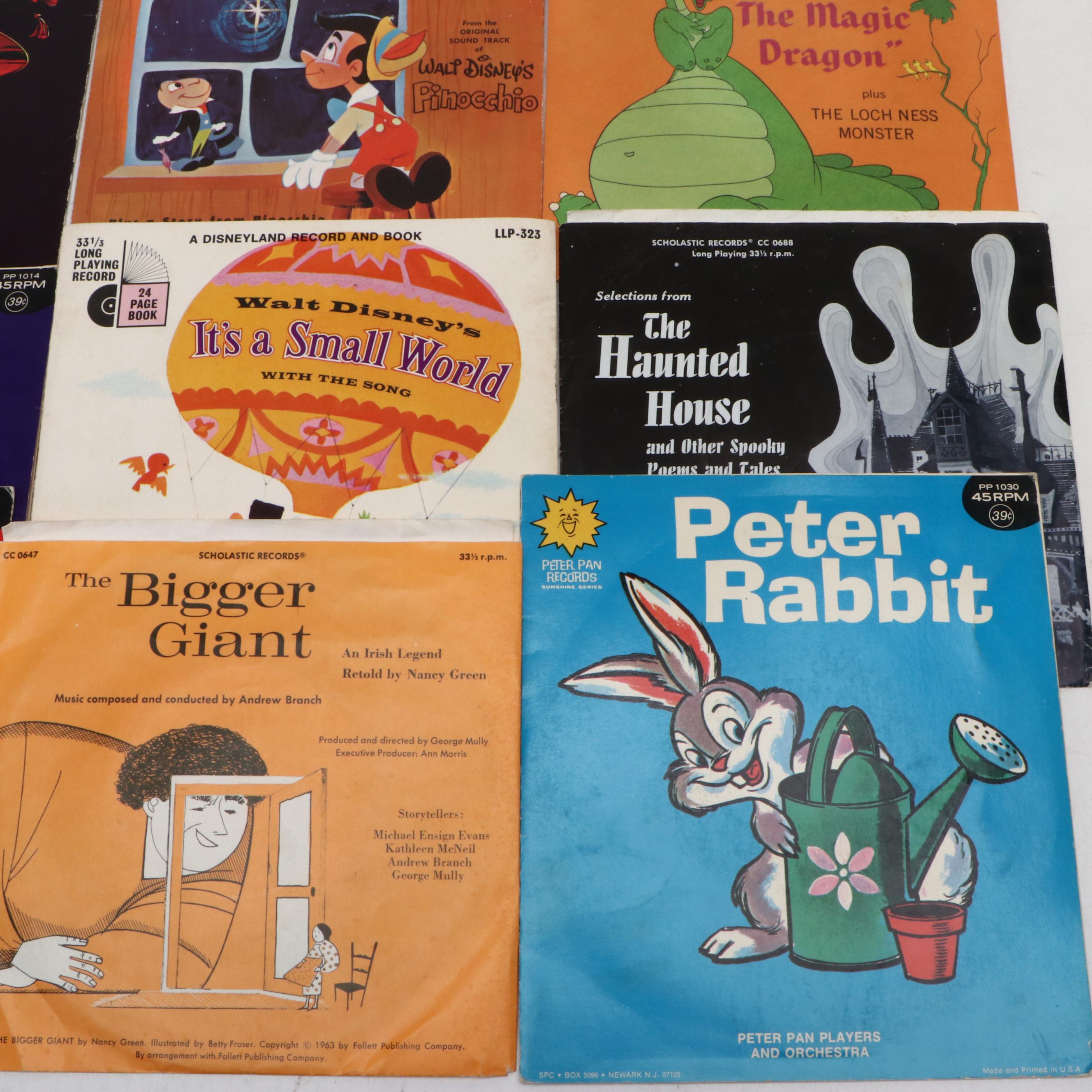 Disney and Other Classic Children's Music on 7" Vinyl Records