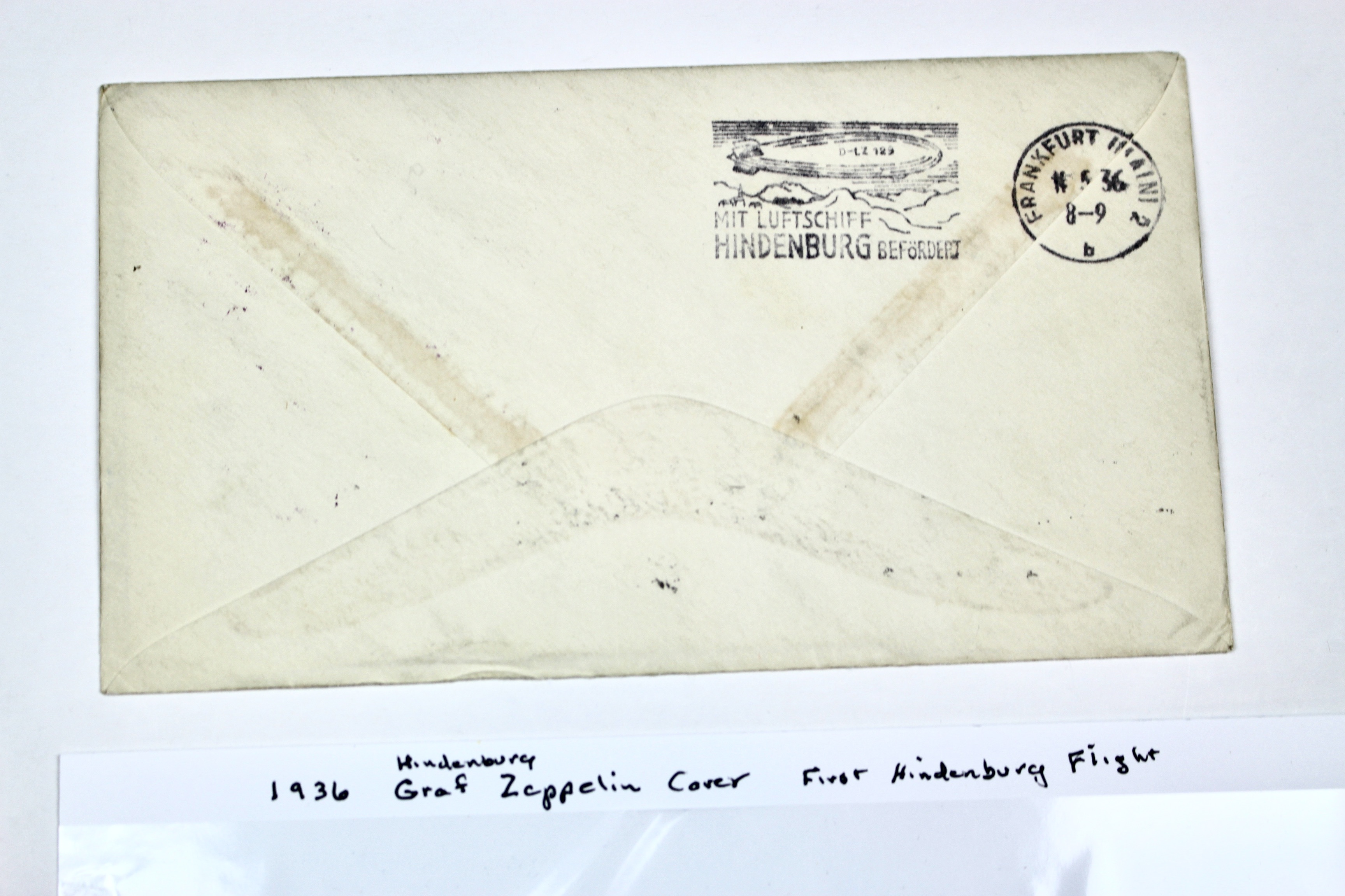 1936 Hindenburg Graf Zeppelin First Flight Postal Cover