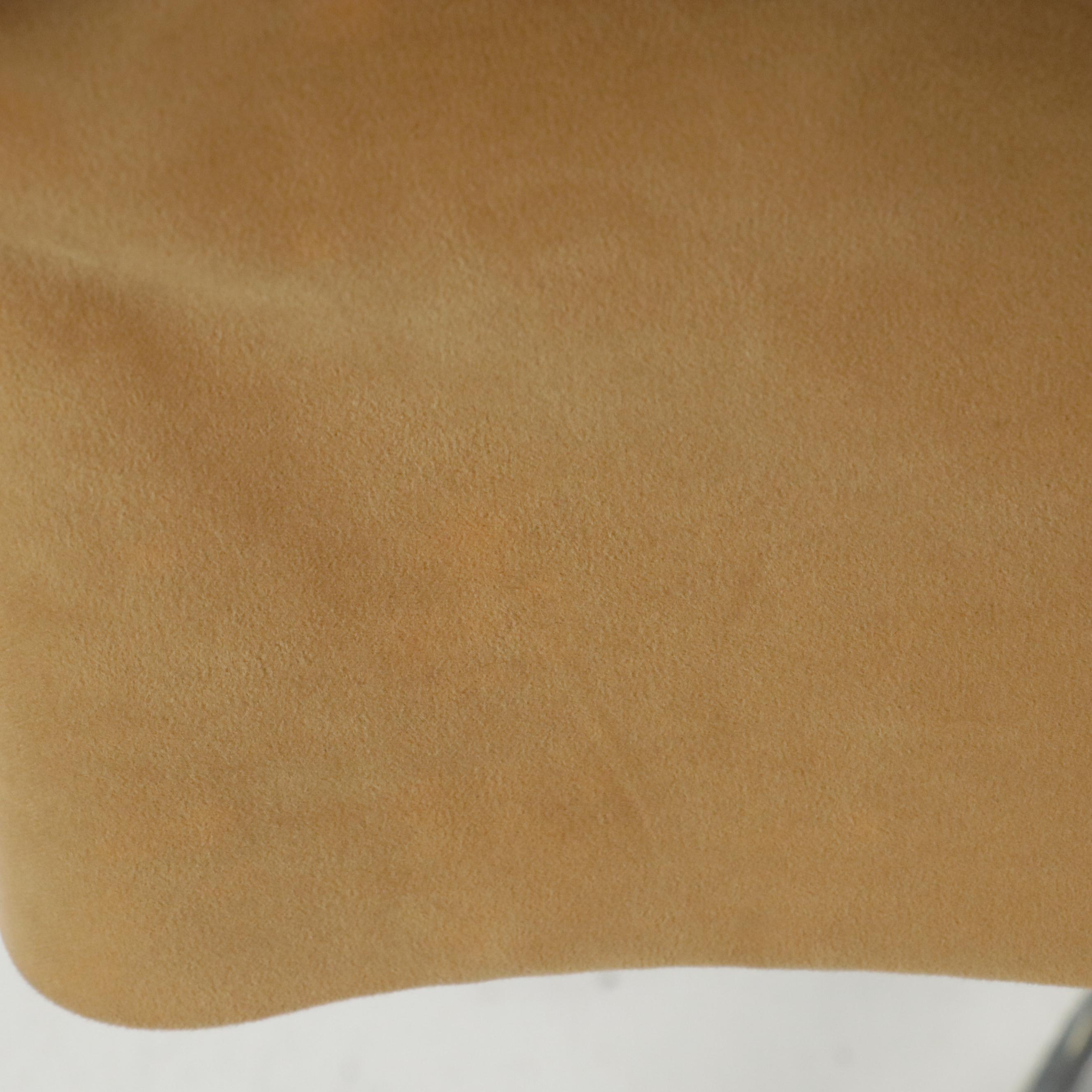 Prada Tan Cotton Button-Front Coat with Knit Wool Collar