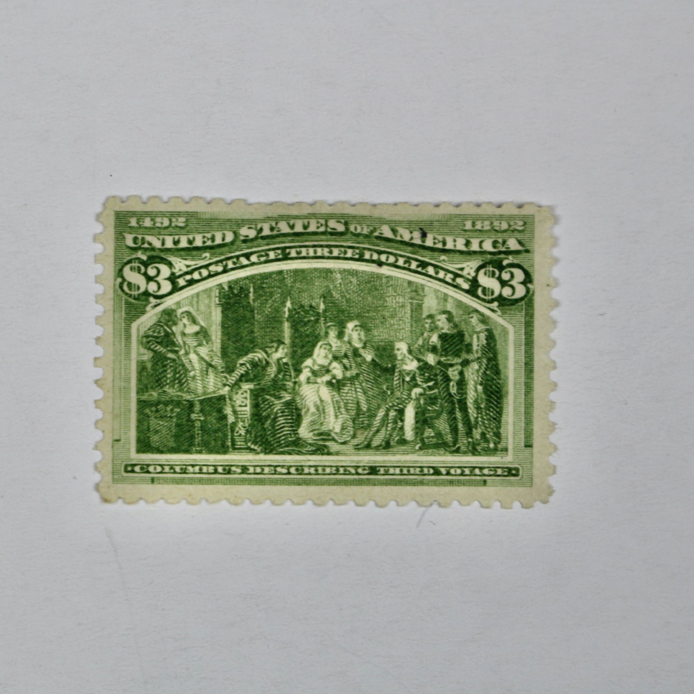 $3 Columbian Exposition Postage Stamp, 1893, Scott 243, Unused