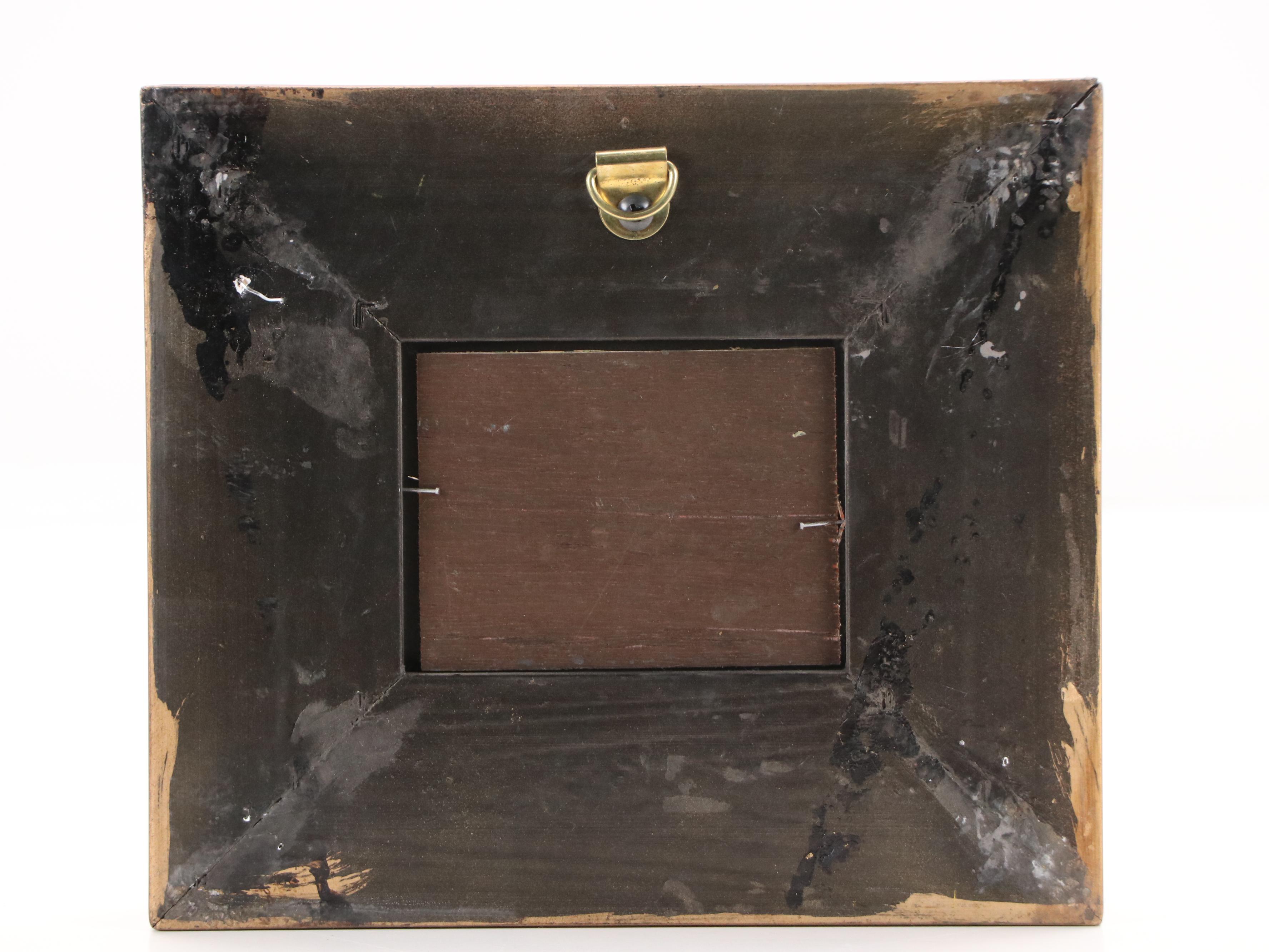 American School Folk Art Style Oil Painting of Bay Horse, 20th Century