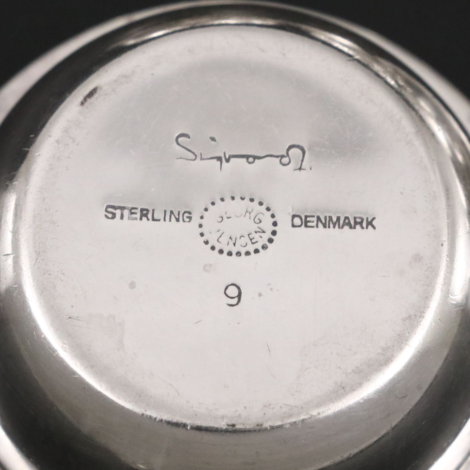 Georg Jensen "Bernadotte" Sterling Silver Salt Cellars and Spoons