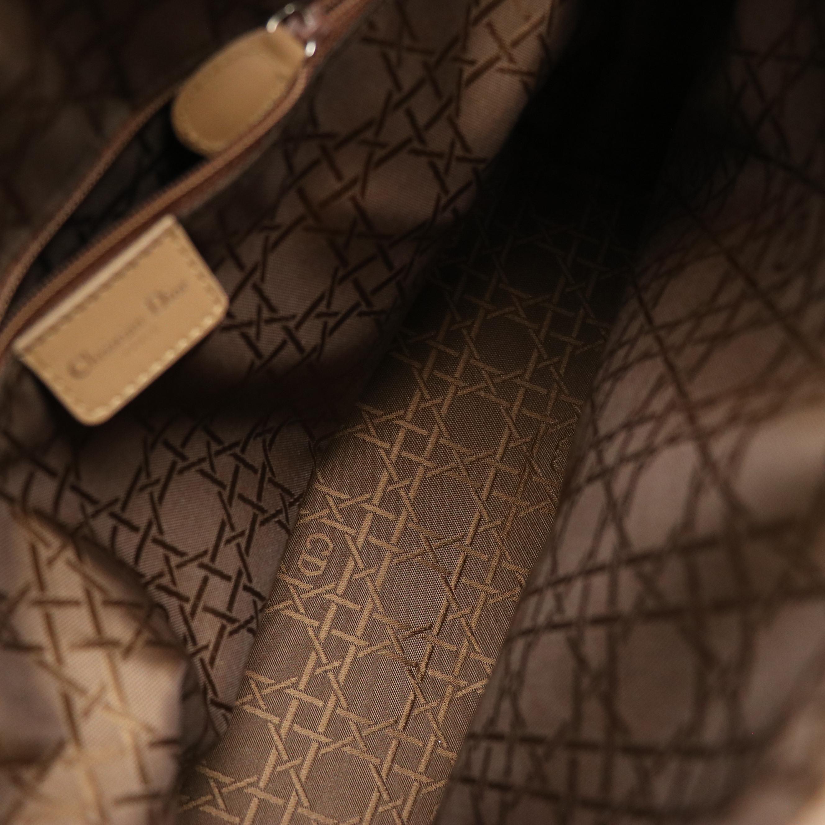 Christian Dior Lady Dior Two-Way Bag in Beige Smooth Patent Leather