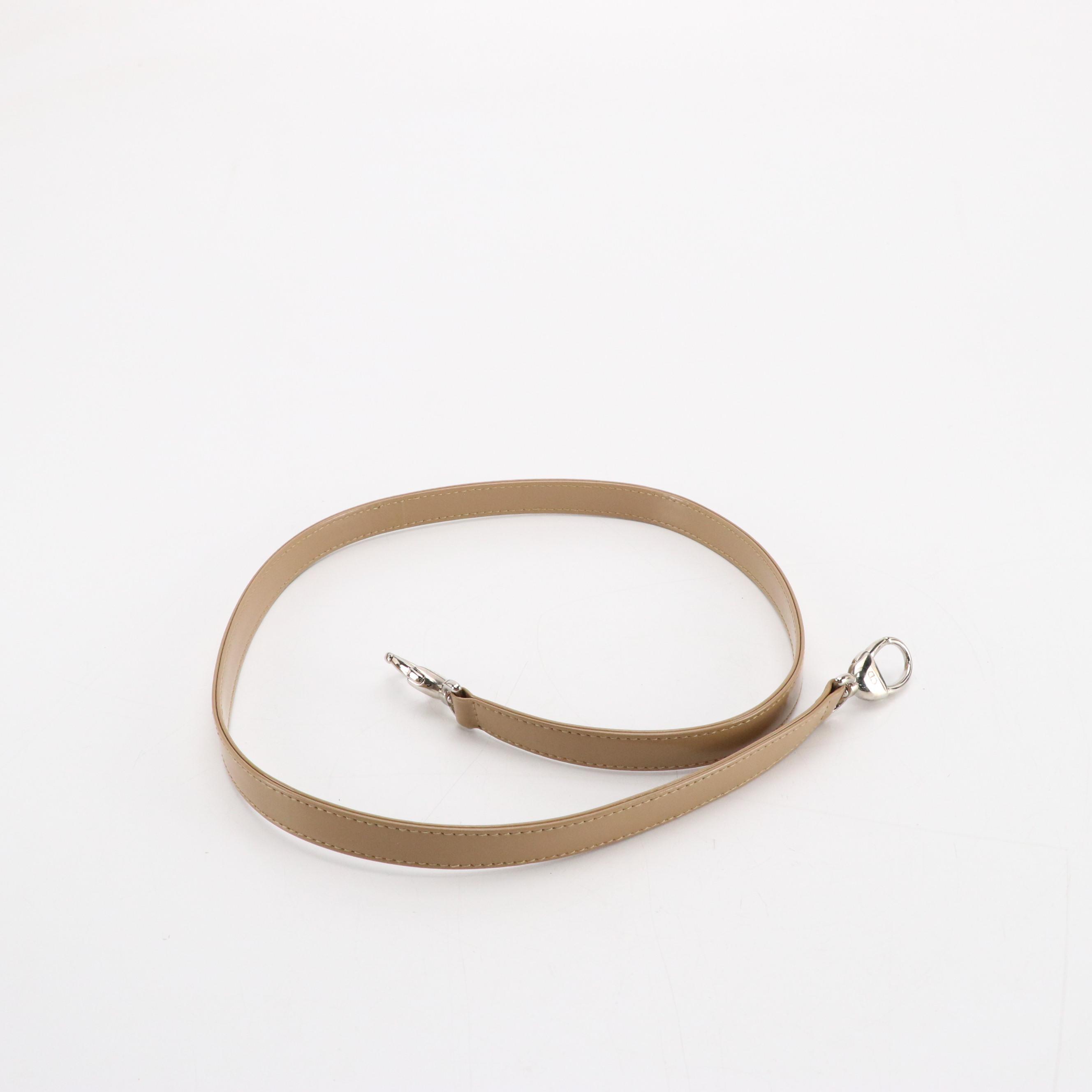 Christian Dior Lady Dior Two-Way Bag in Beige Smooth Patent Leather