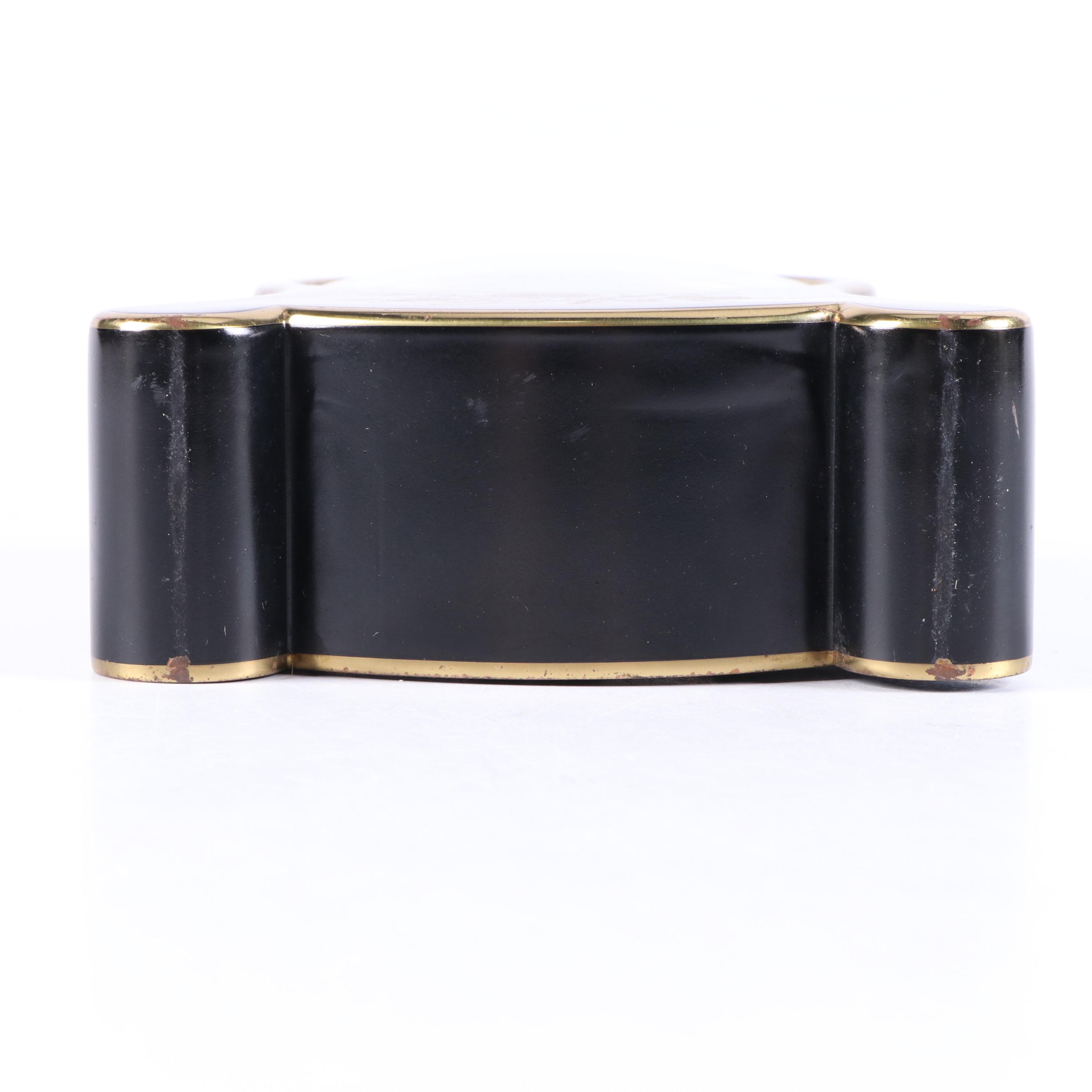 Jaeger Petite Neuchâteloise Gilt and Black Metal Alarm Clock