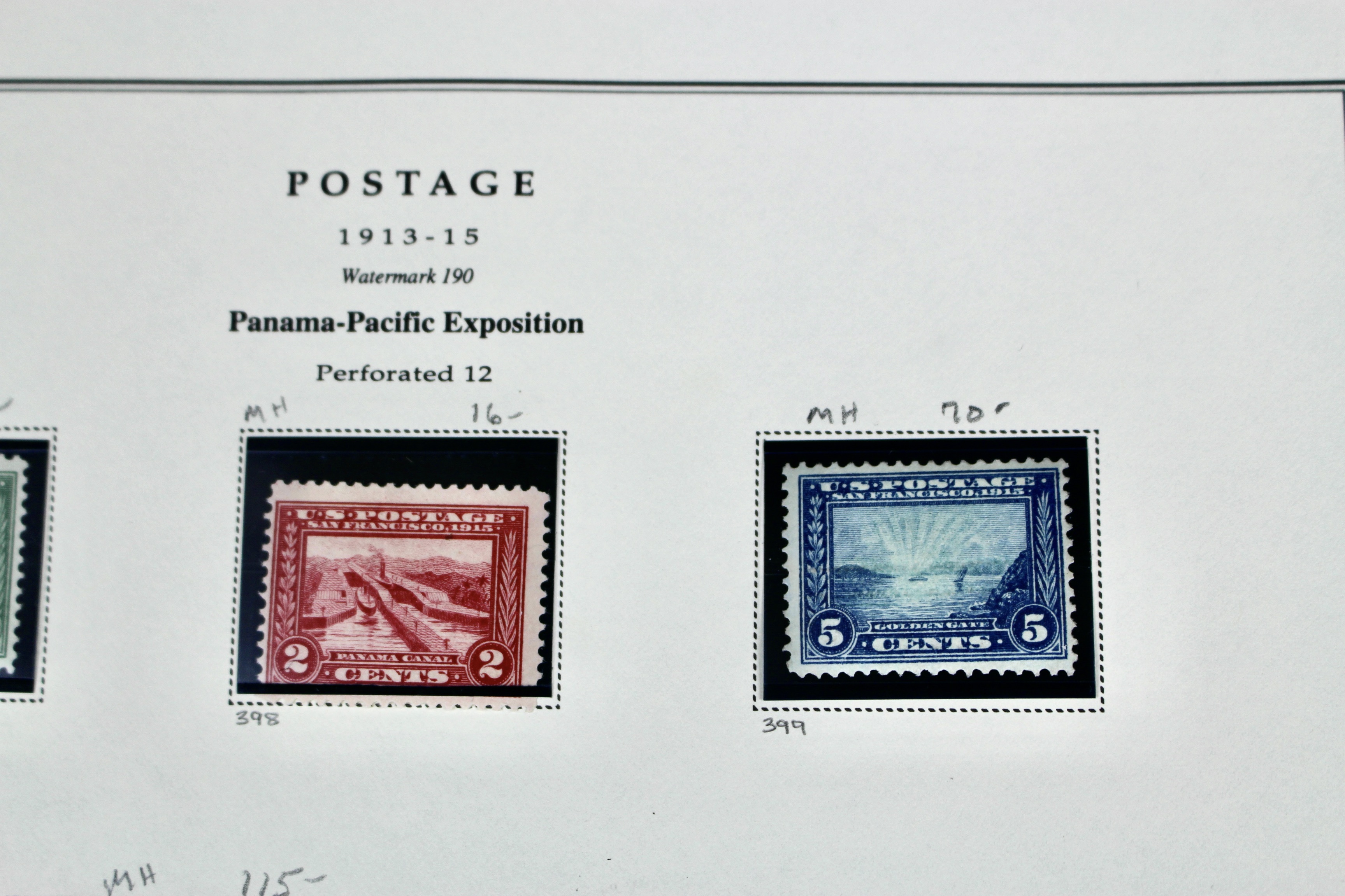 Seven Different MH Pan-Pacific Postage Stamps, ca. 1915