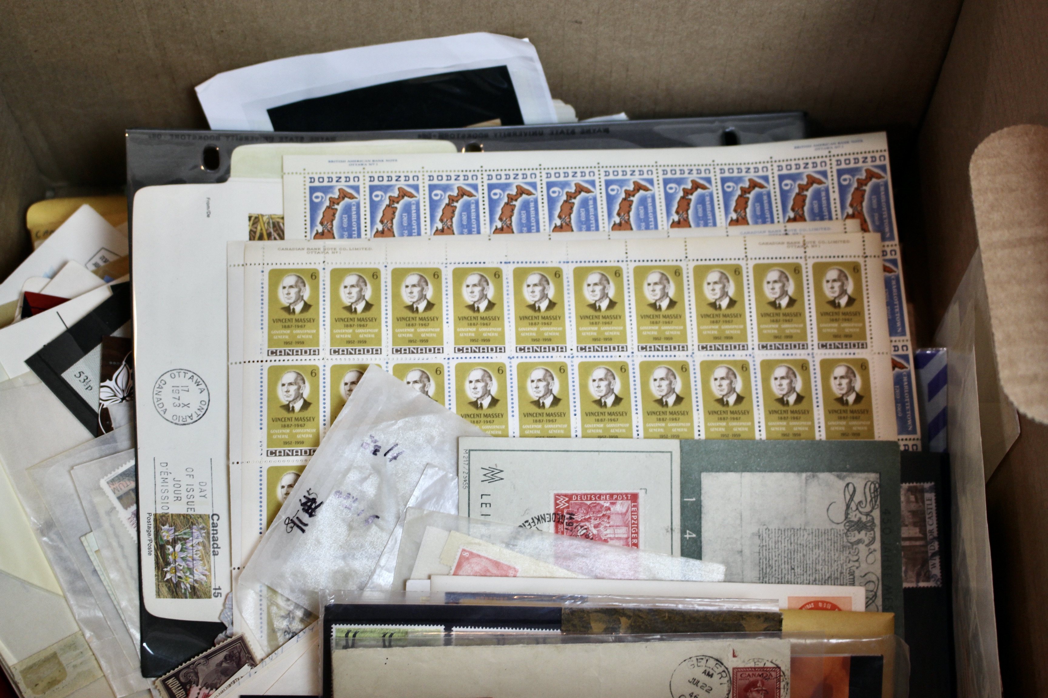Nine-Pound Box of Thousands of U.S. and Foreign Postage Stamps