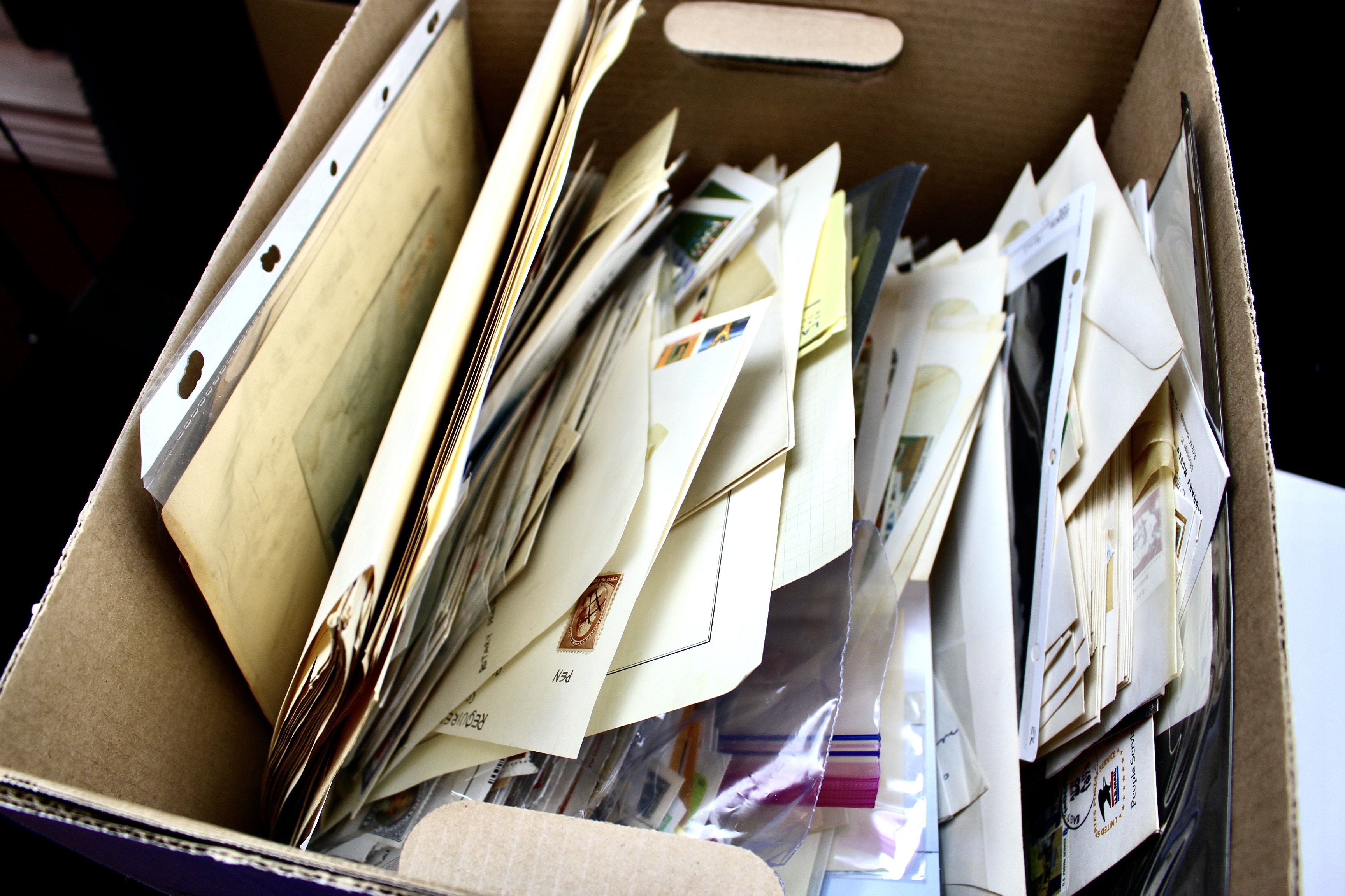 Nine-Pound Box of Thousands of U.S. and Foreign Postage Stamps