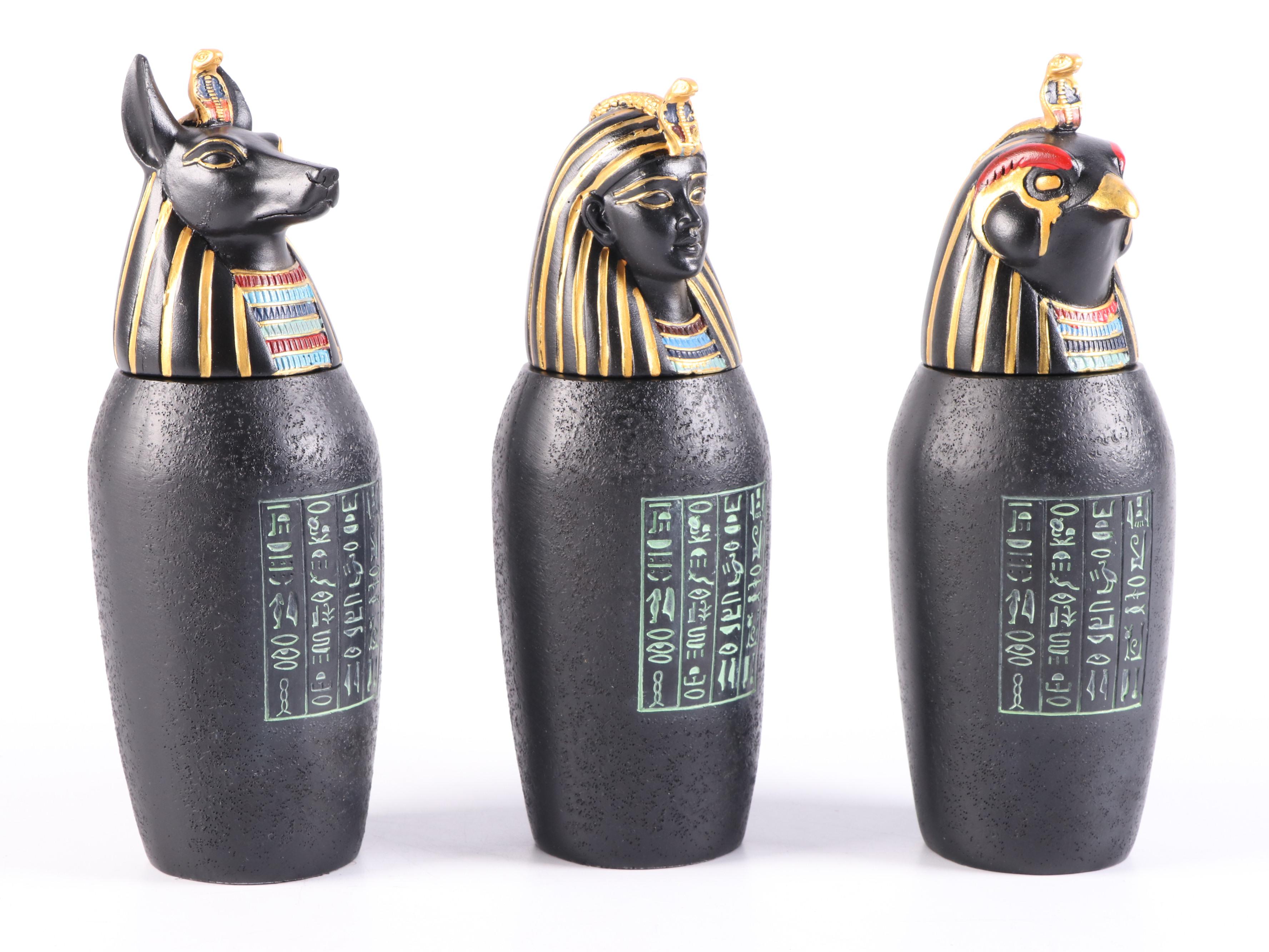 Design Toscano Egyptian Style Resin Candle Holders and Urns