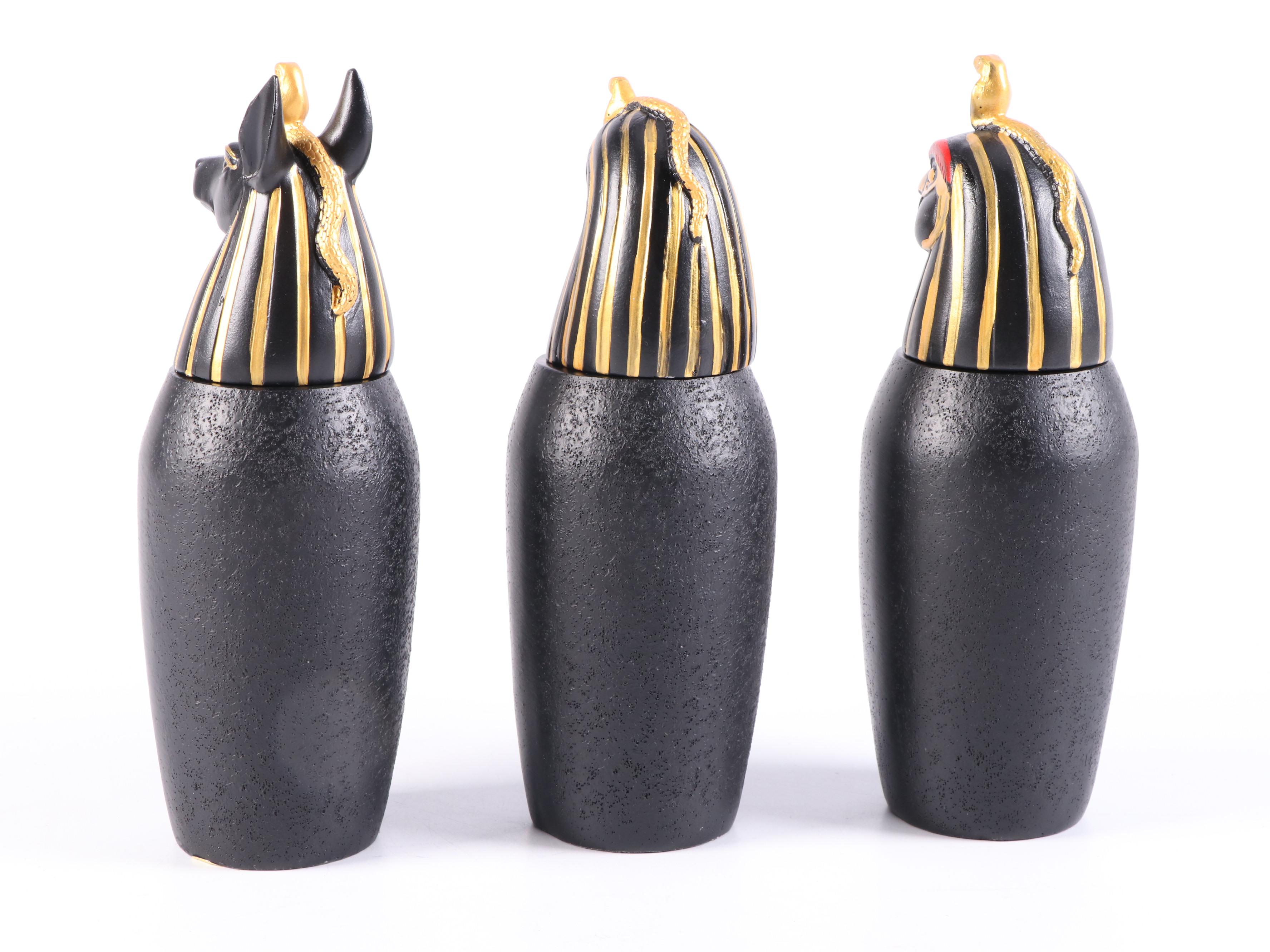 Design Toscano Egyptian Style Resin Candle Holders and Urns