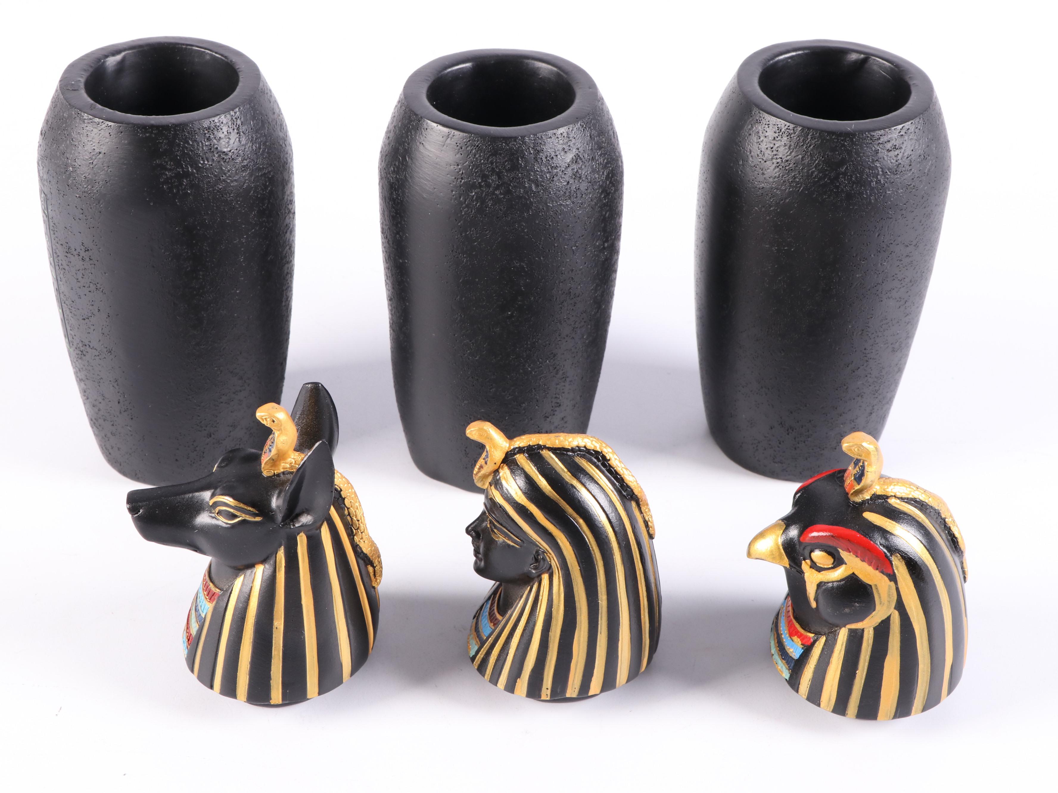 Design Toscano Egyptian Style Resin Candle Holders and Urns