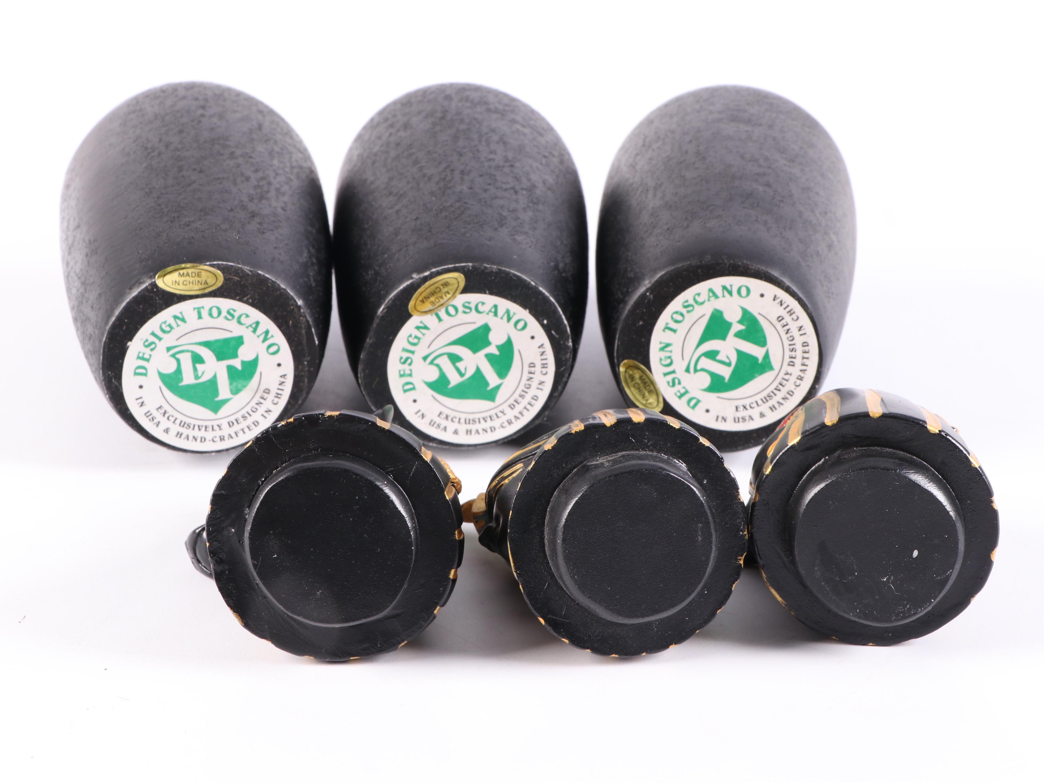 Design Toscano Egyptian Style Resin Candle Holders and Urns