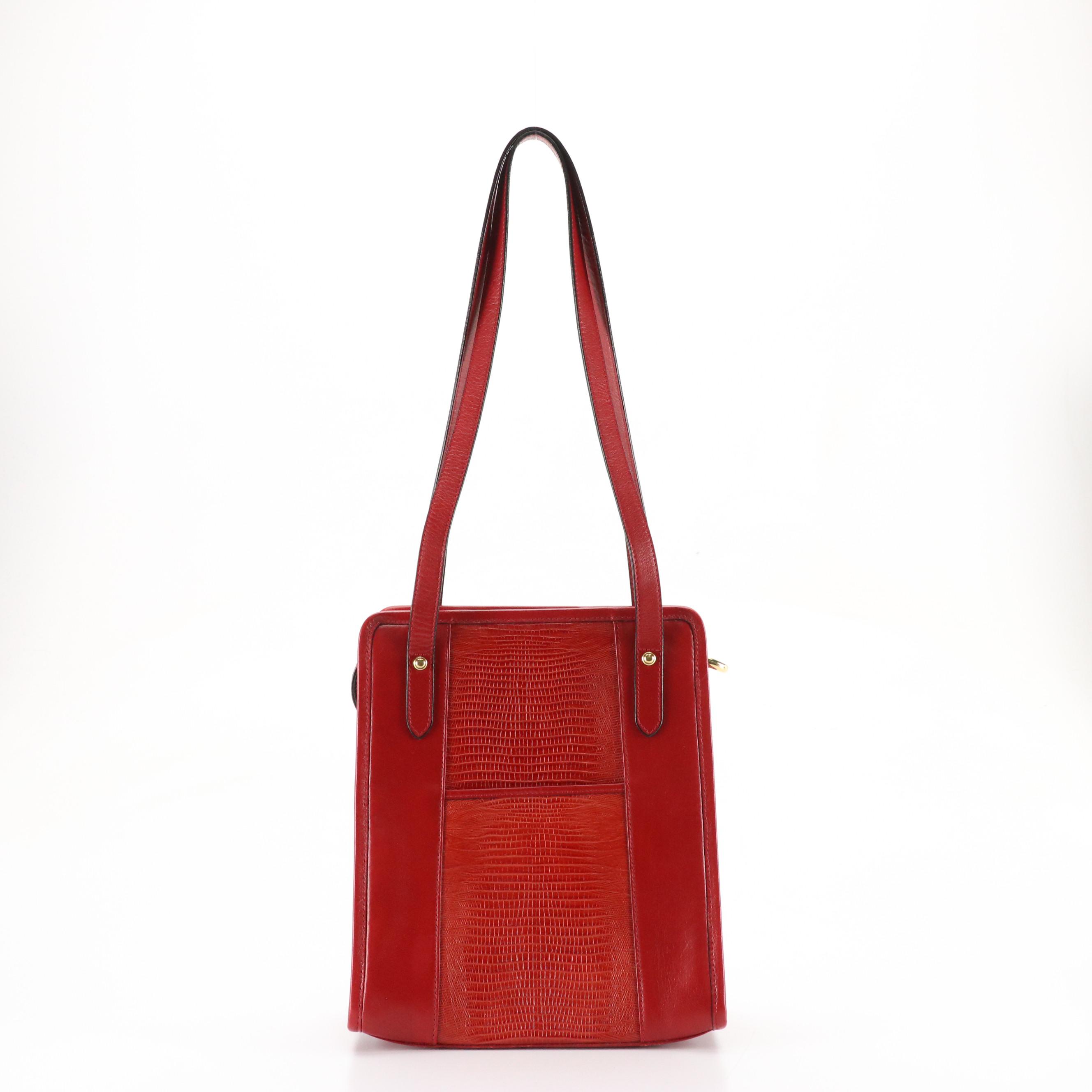 Anne Klein Black Leather Crossbody, Other Red Lizard/Leather Shoulder Bag & More