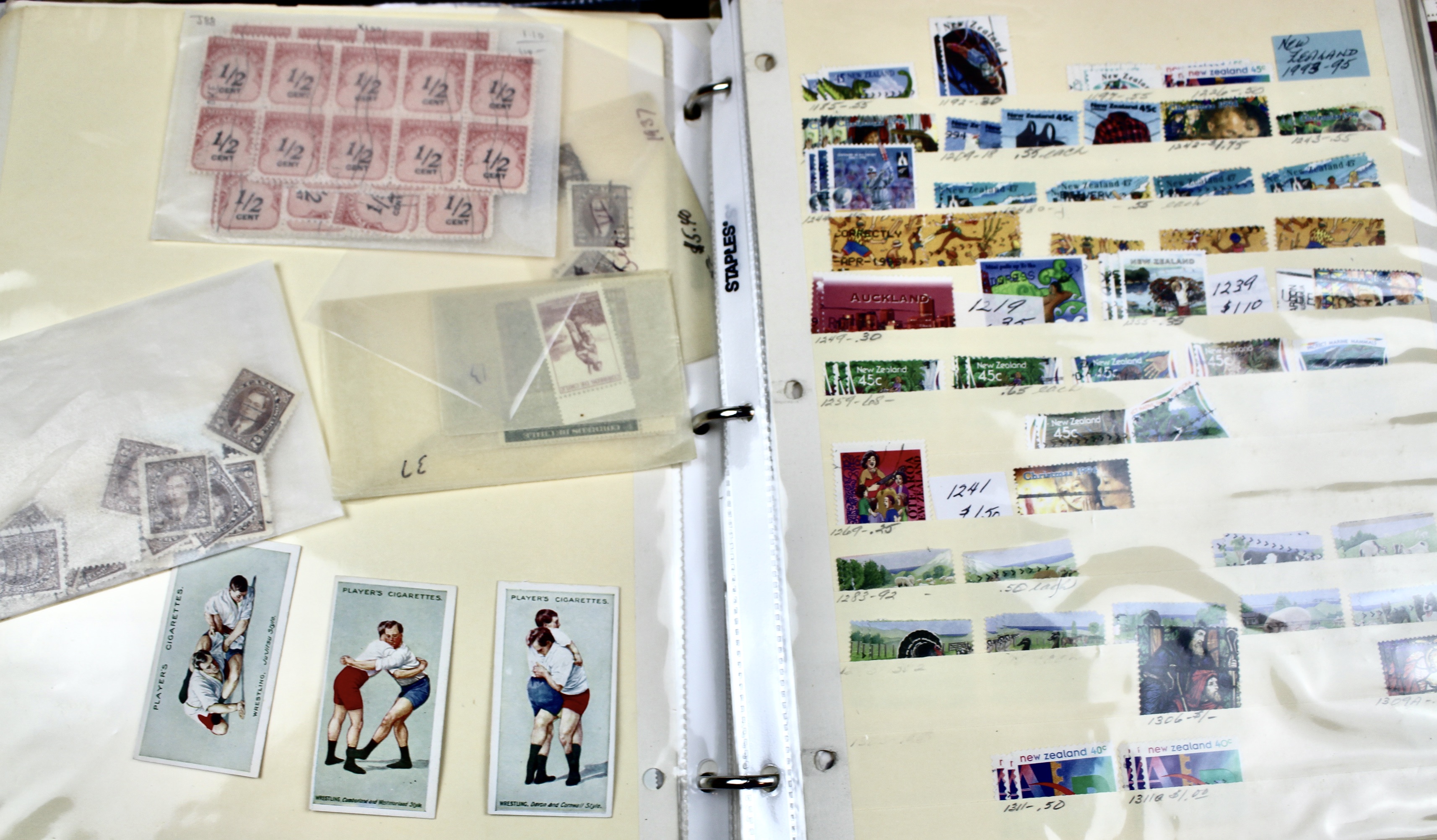 Five Albums of Postage Stamps, Includes World, U.S., Postcards and More