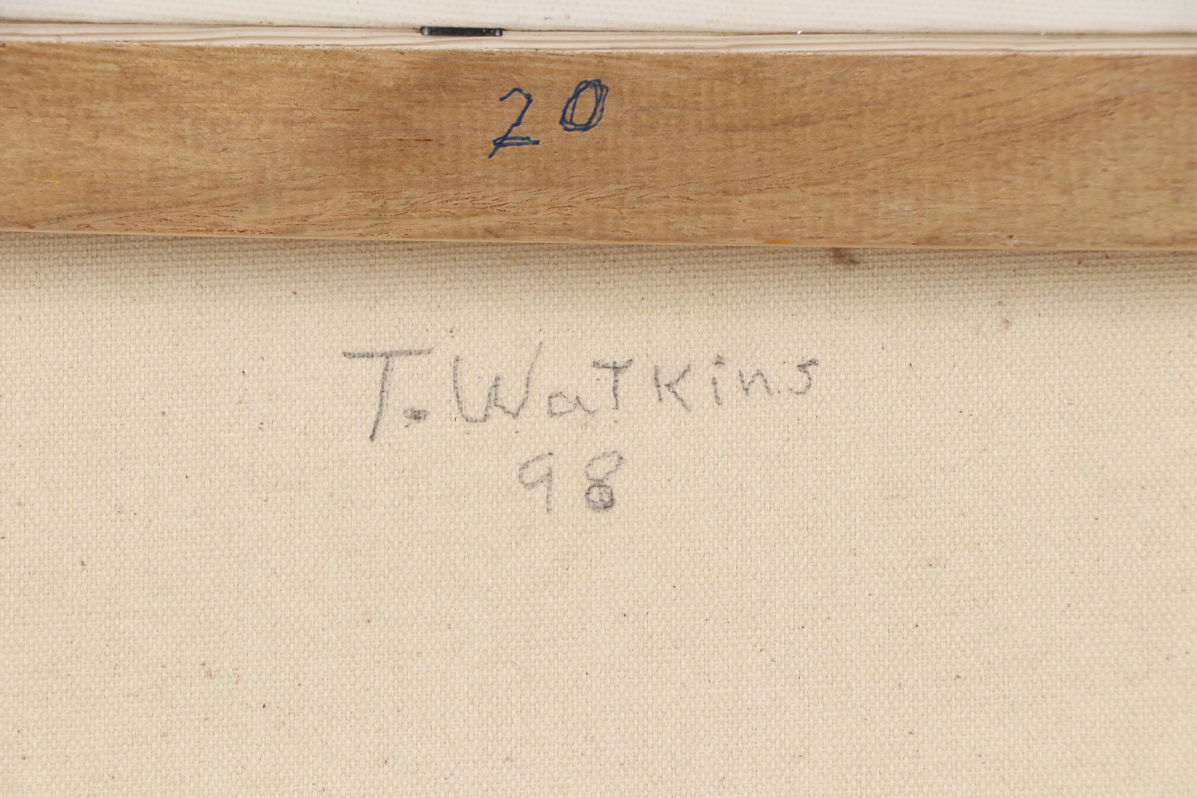 James Thomas Watkins Stylized Acrylic Painting of Sun, 1998