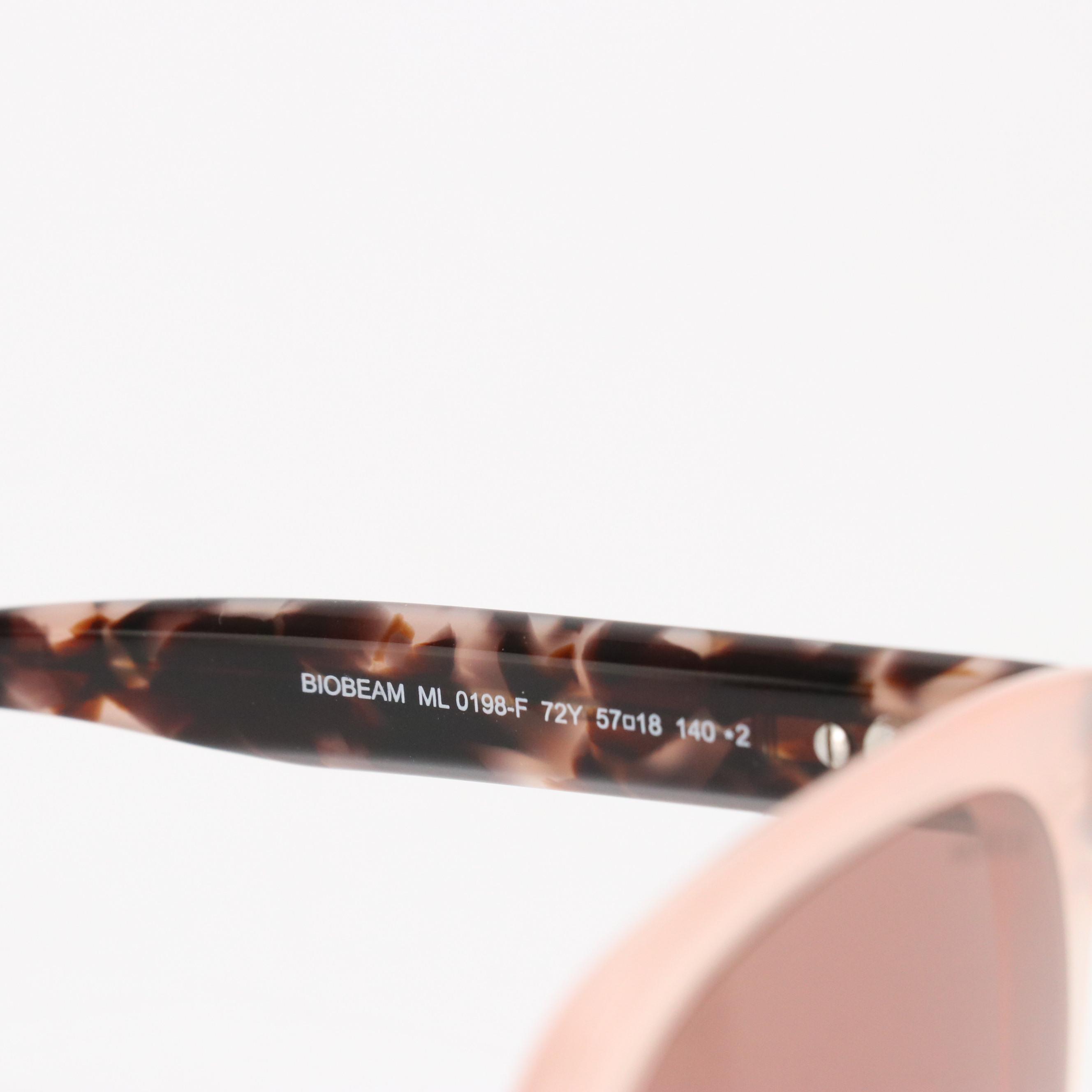 Moncler BIOBEAM ML 0198-F 72Y Shiny Pink Square Sunglasses with Pouch