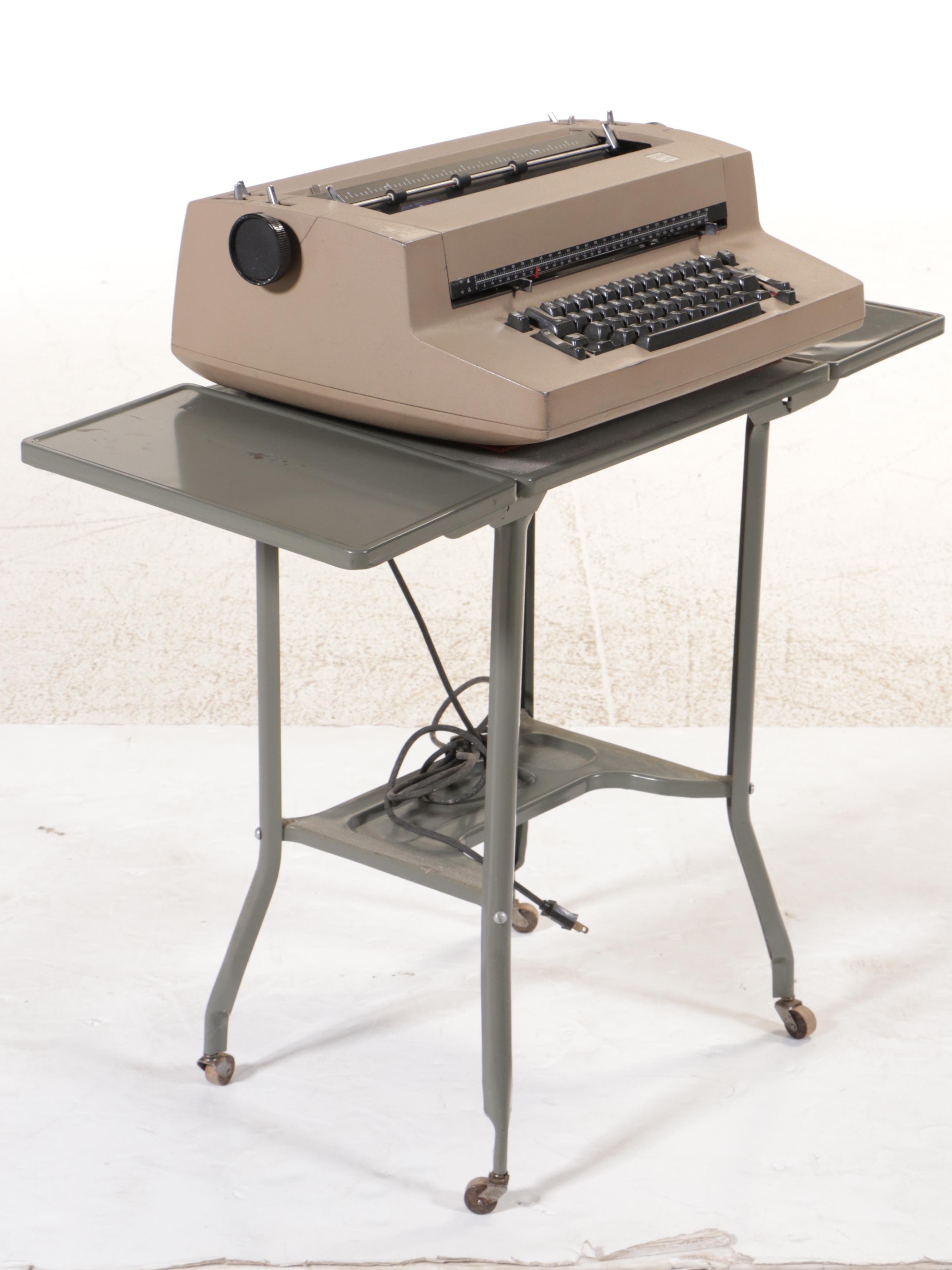 IBM Correcting Selectric Typewriter with Table and Folding Chair