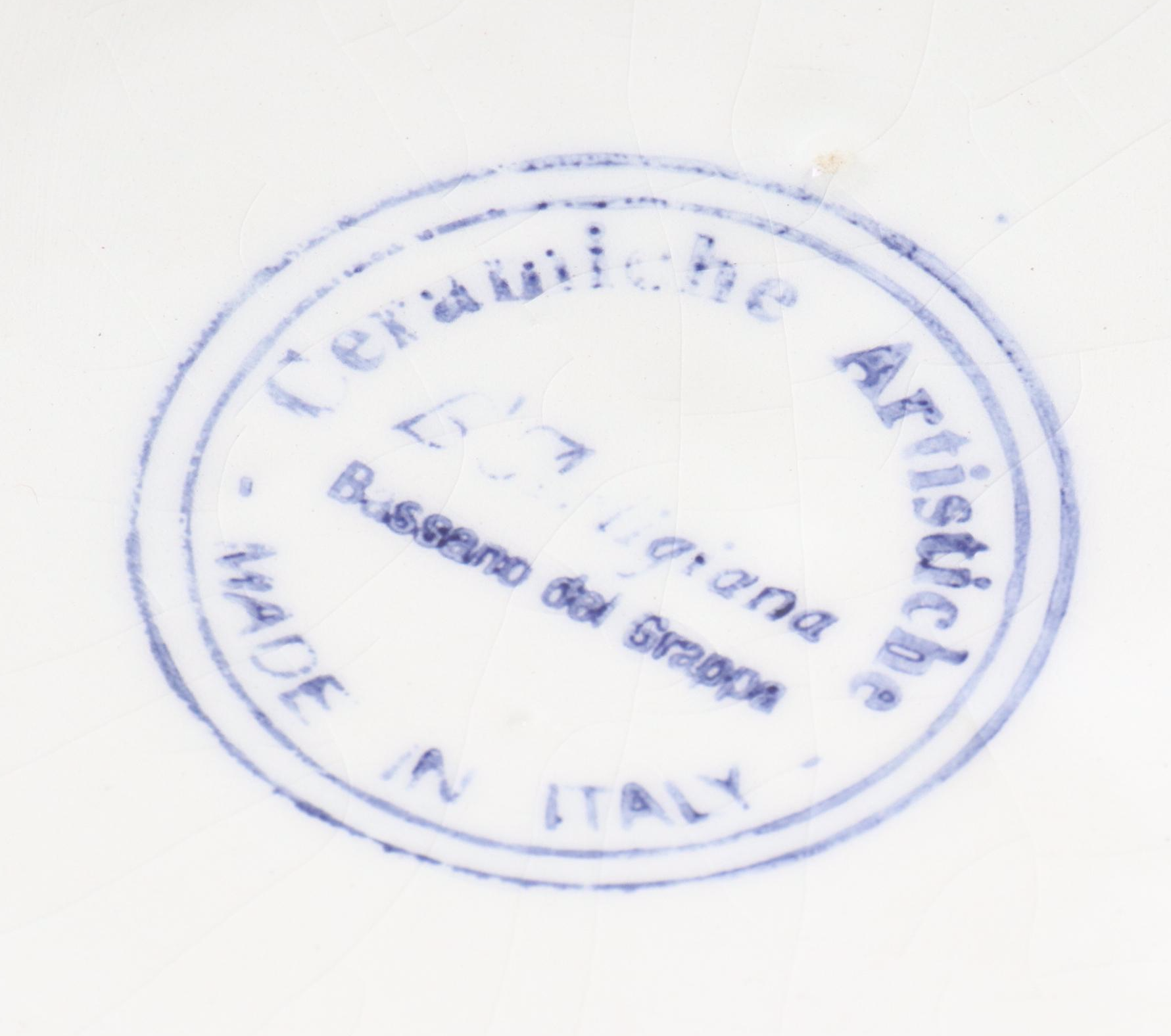 L'Artigiana Majolica Style Leaf Bowl and Cabbage Platter