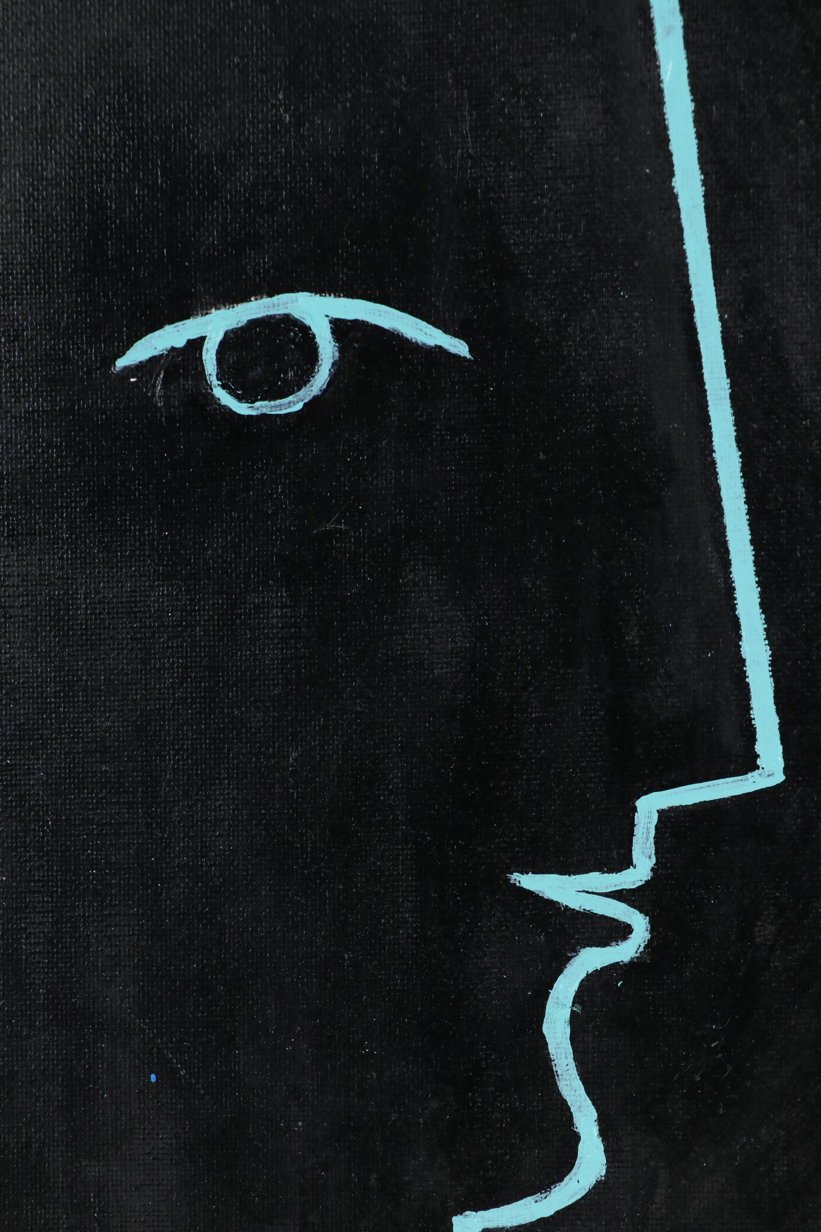 James Thomas Watkins Stylized Figural Acrylic Painting, 21st Century