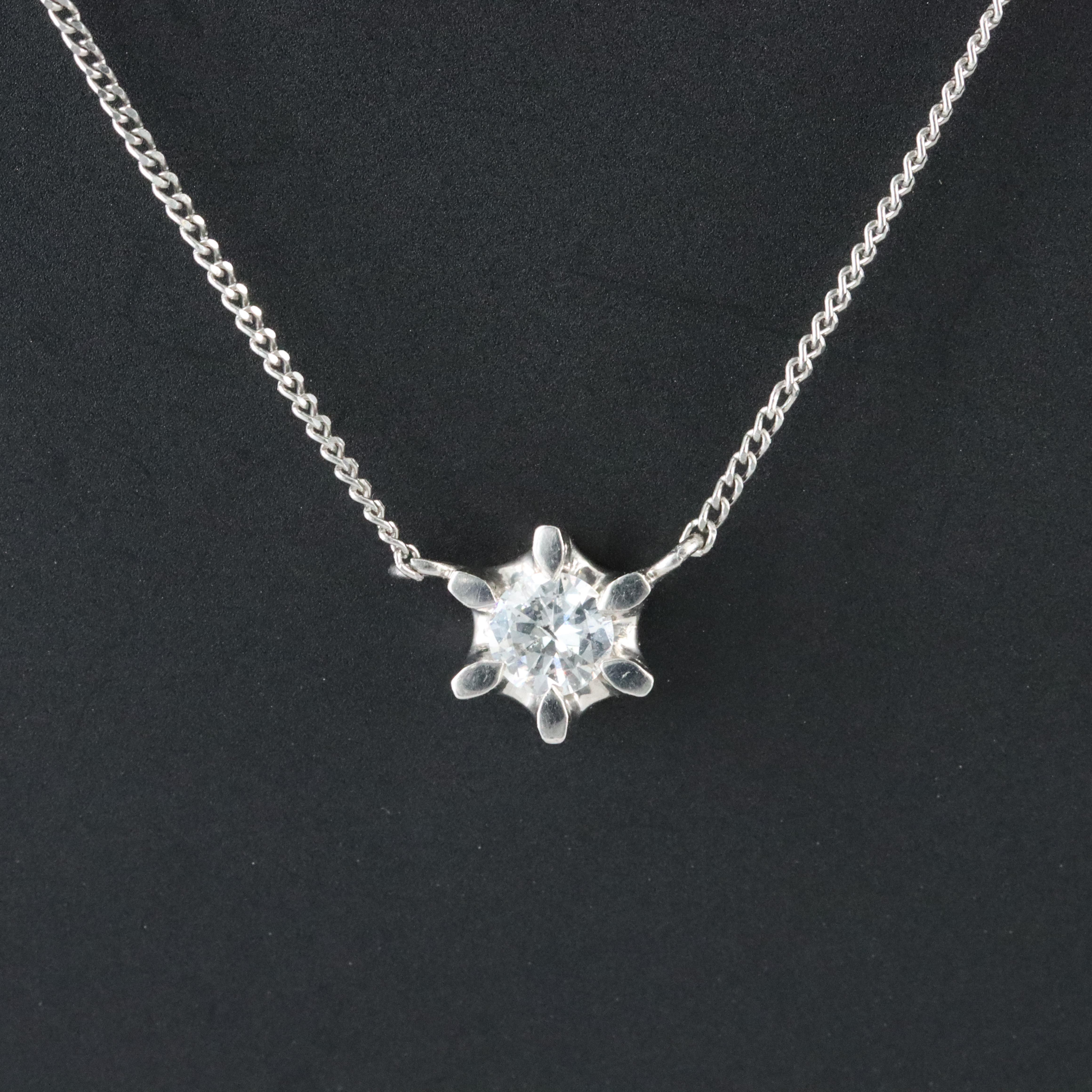 Platinum 0.20 CT Diamond Solitaire Necklace