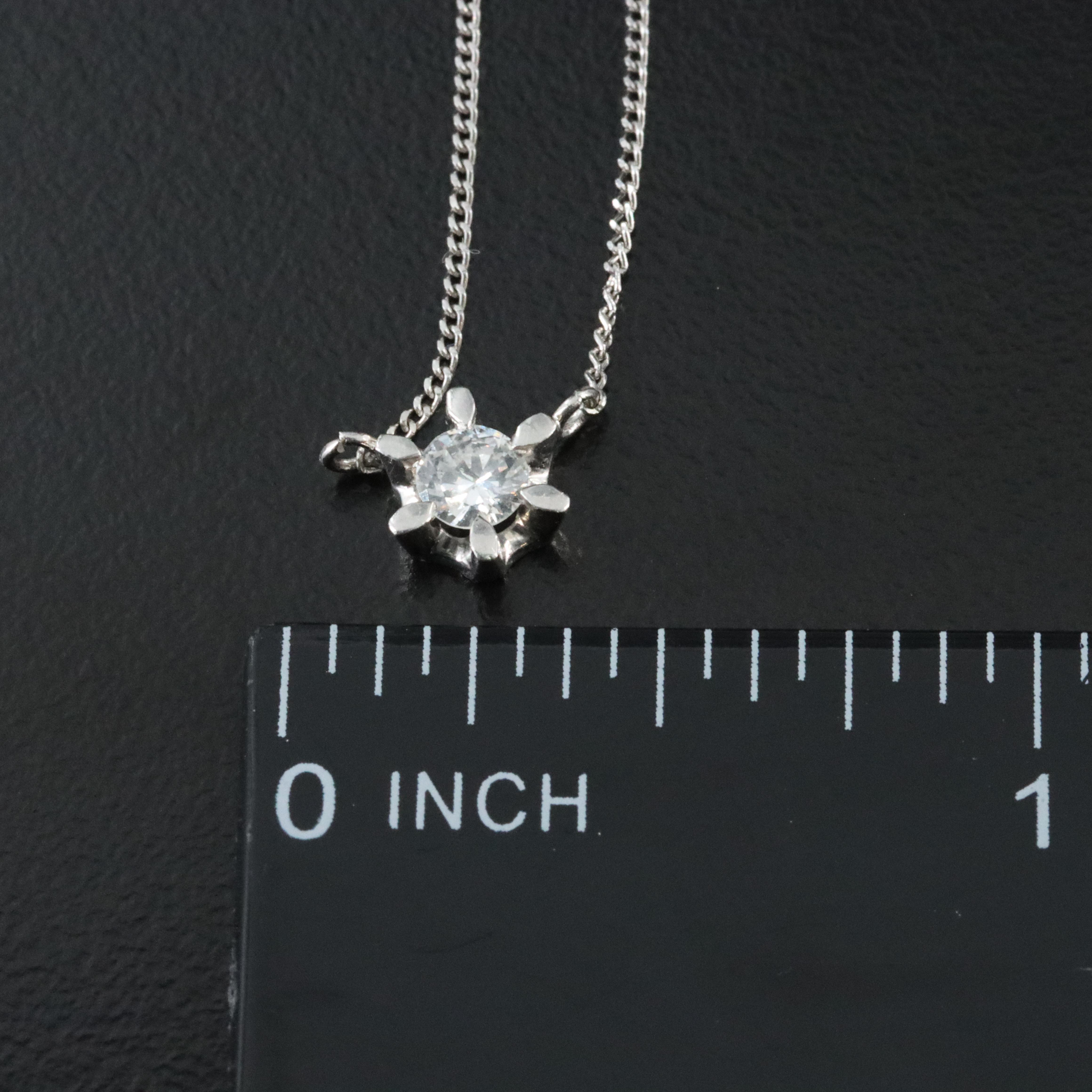 Platinum 0.20 CT Diamond Solitaire Necklace