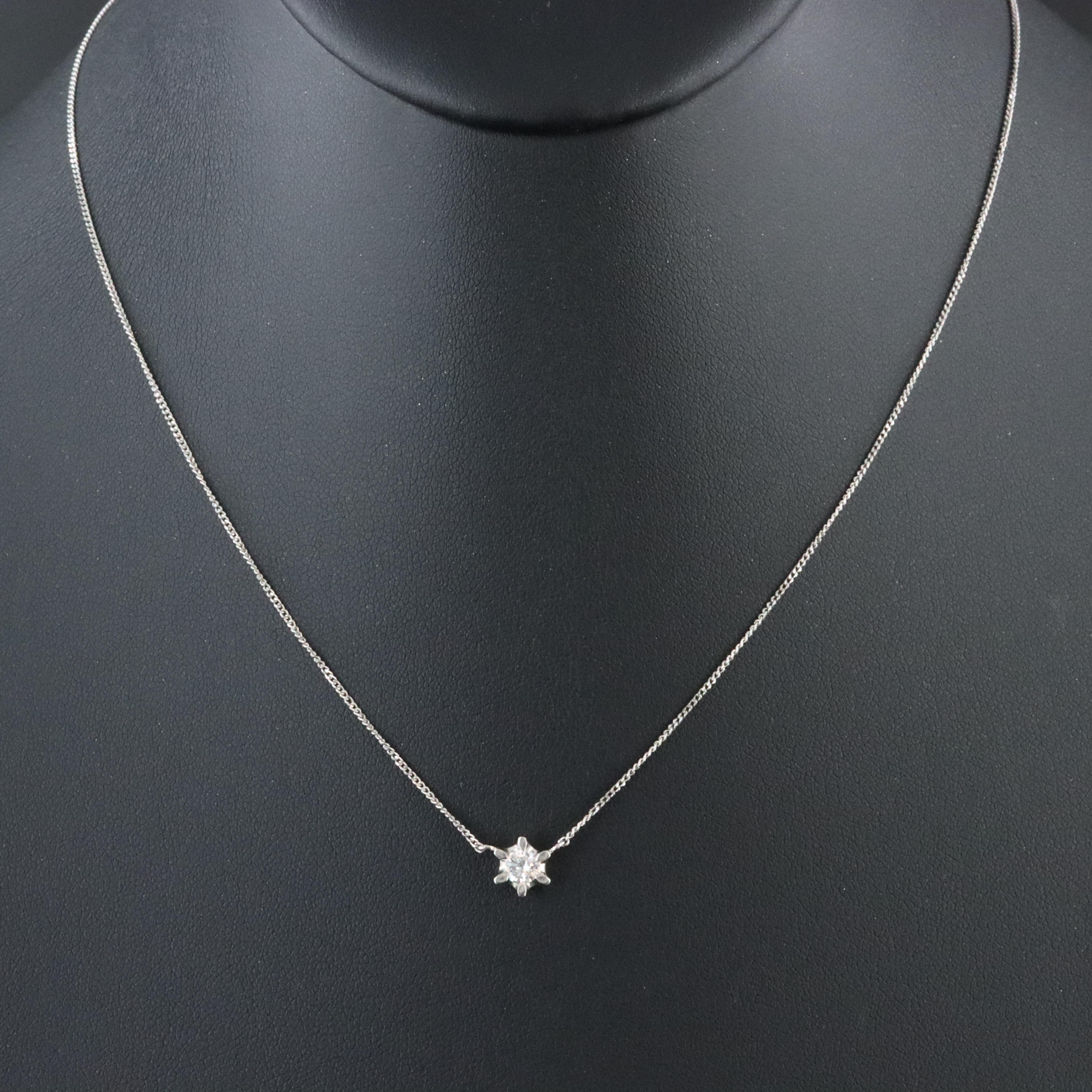 Platinum 0.20 CT Diamond Solitaire Necklace