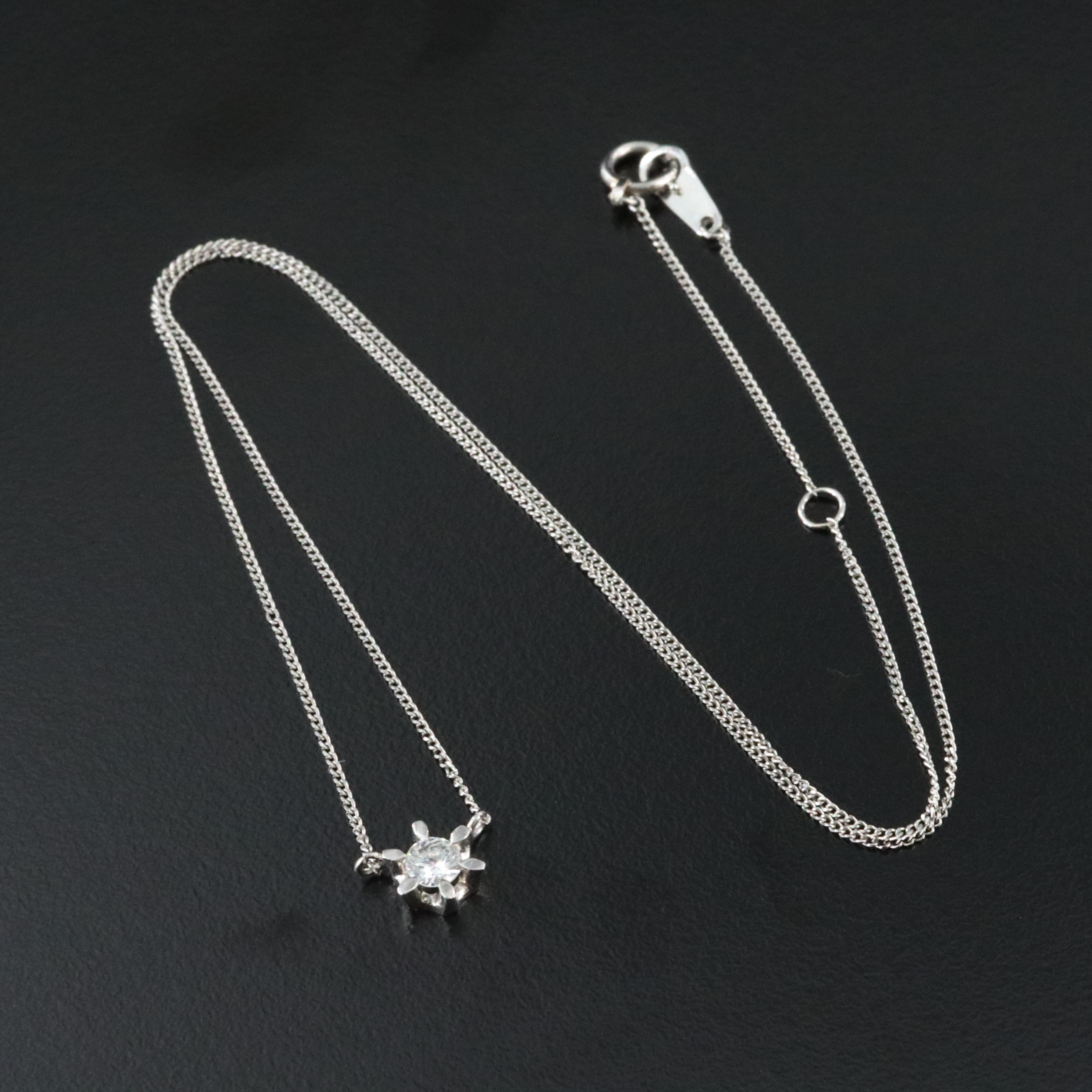 Platinum 0.20 CT Diamond Solitaire Necklace