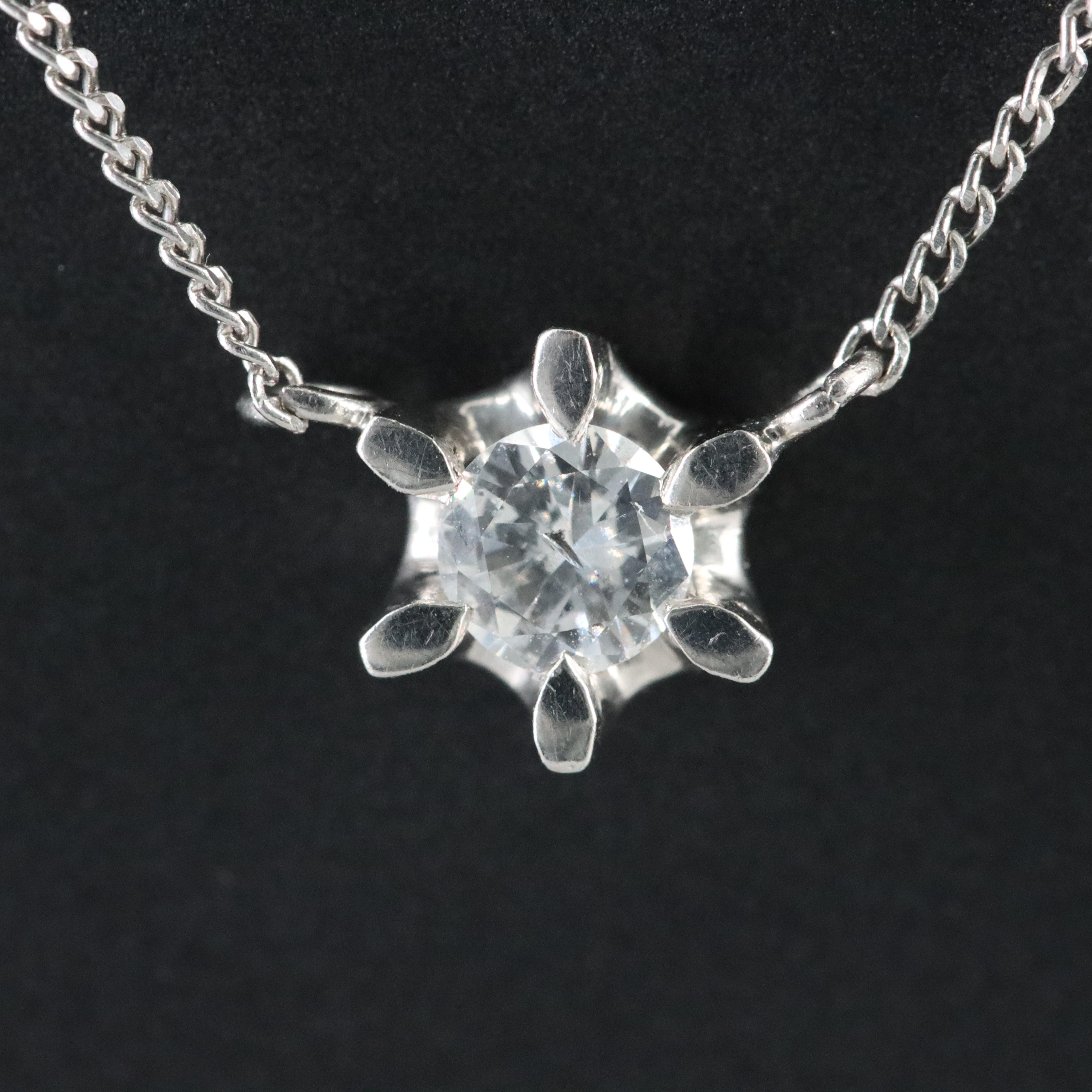 Platinum 0.20 CT Diamond Solitaire Necklace