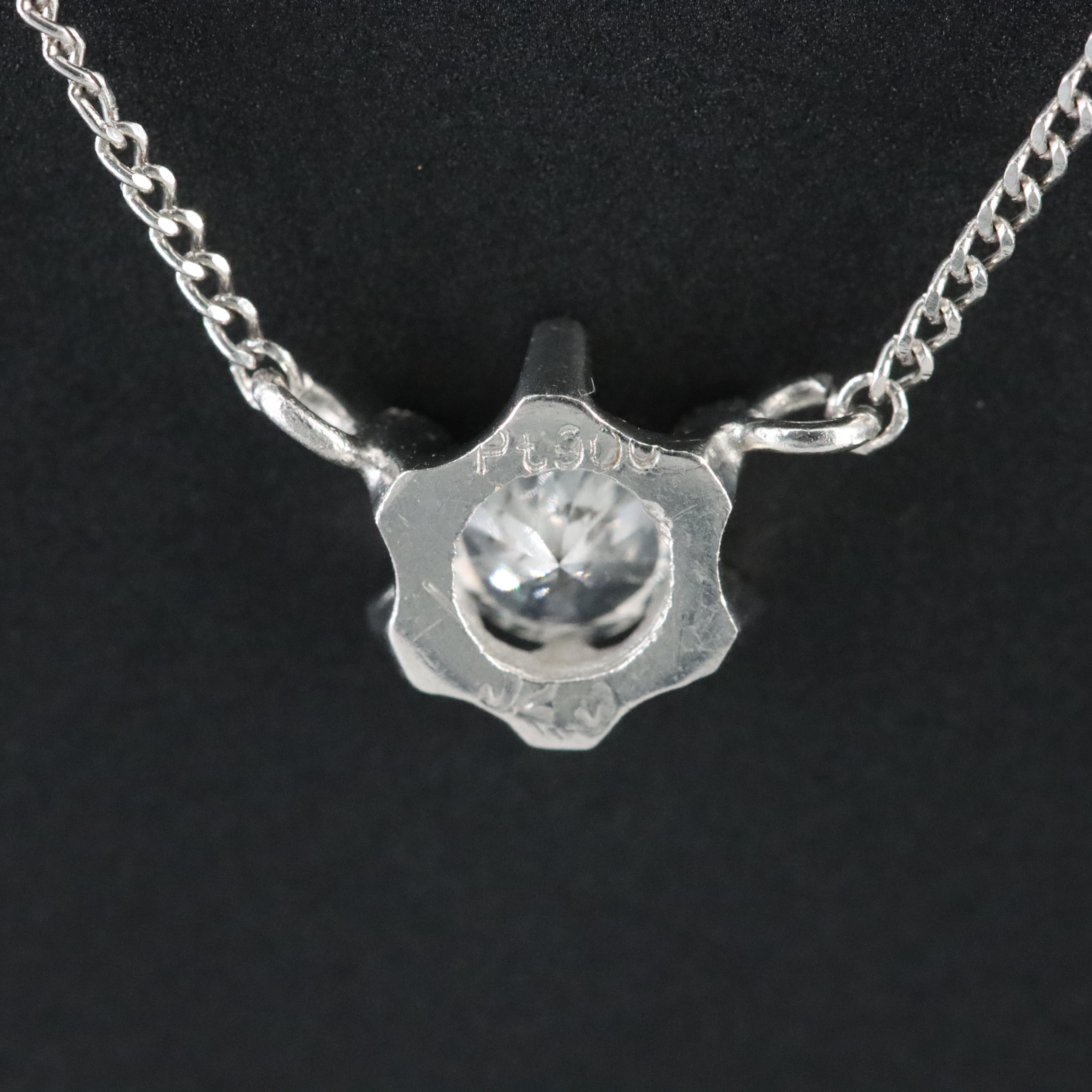Platinum 0.20 CT Diamond Solitaire Necklace
