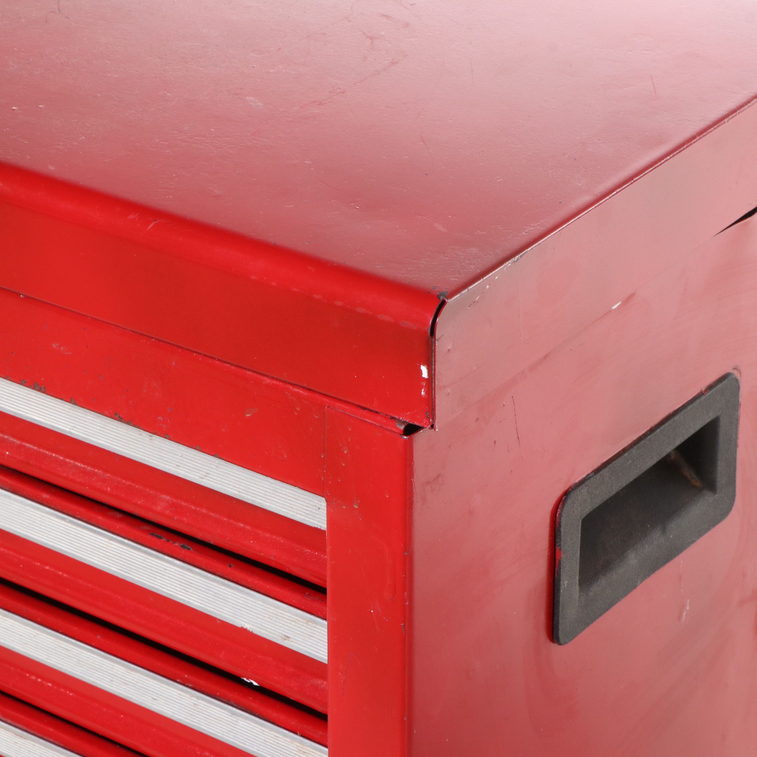 Sears Red Enameled Metal Tool Storage Chest