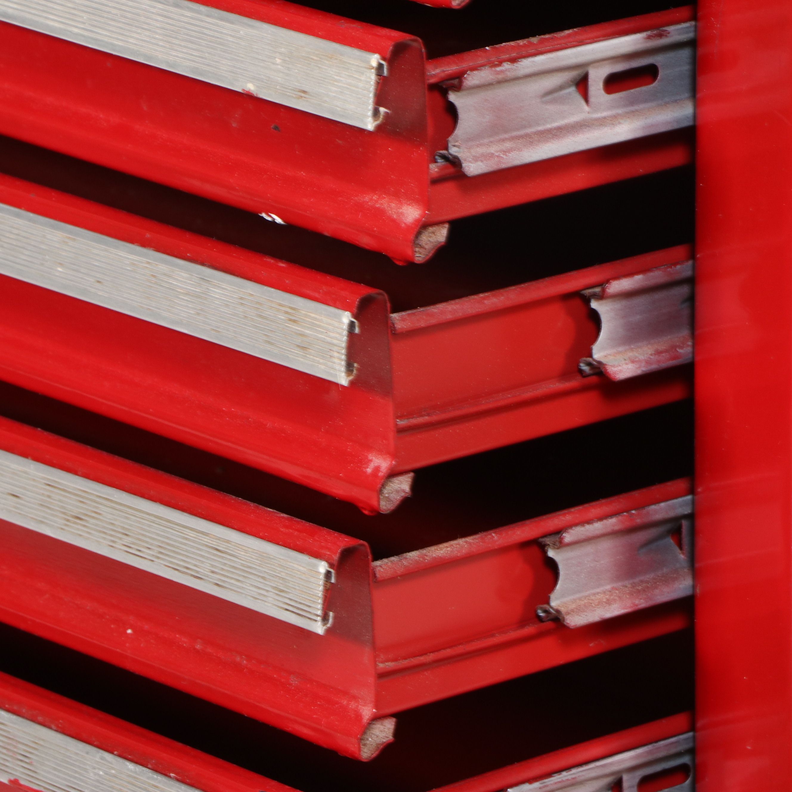 Sears Red Enameled Metal Tool Storage Chest