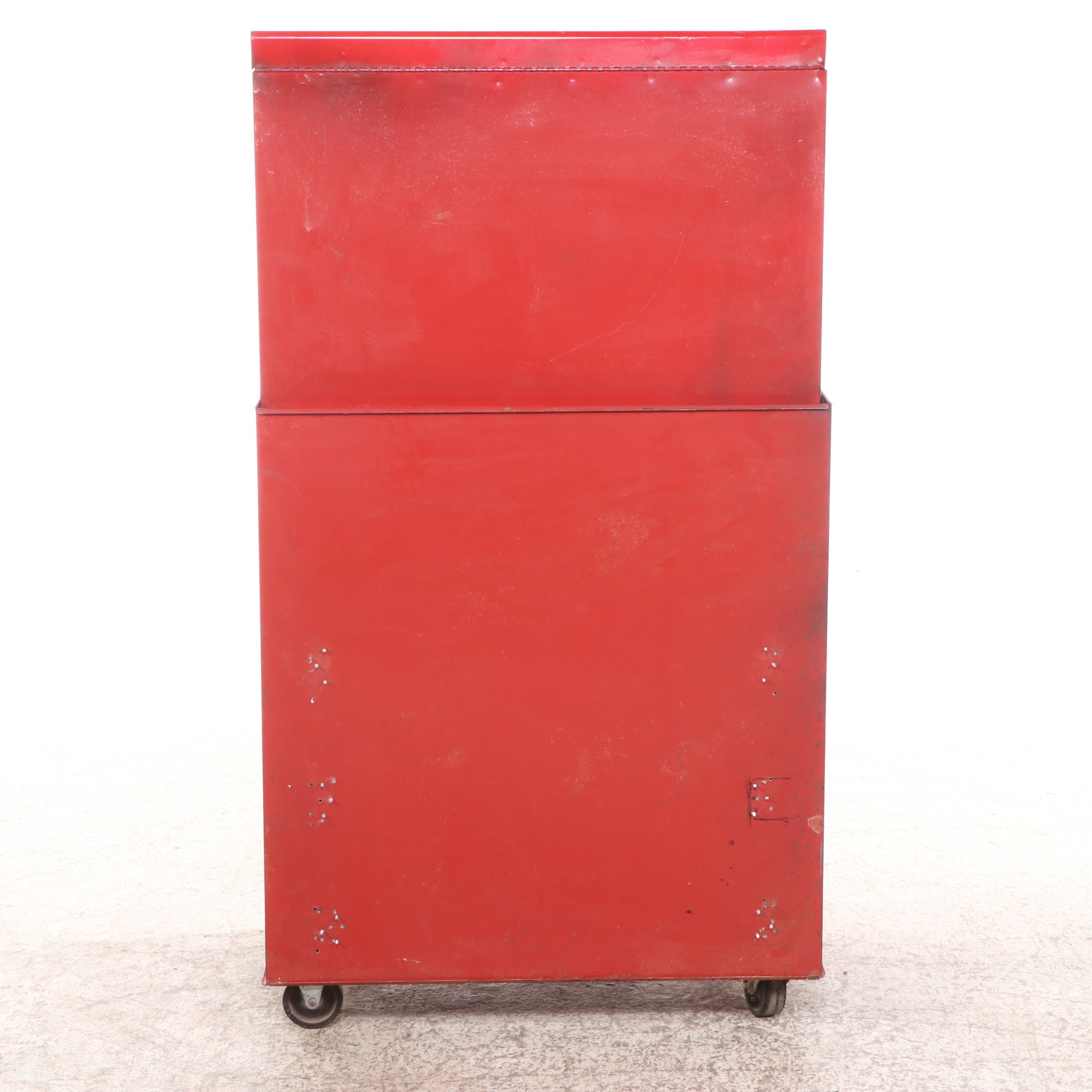 Sears Red Enameled Metal Tool Storage Chest