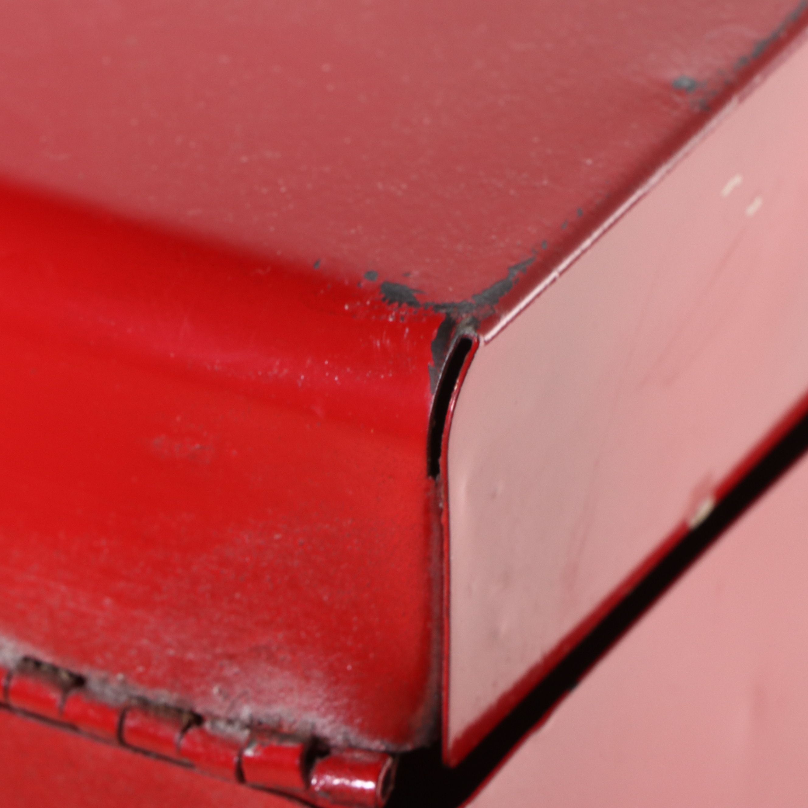 Sears Red Enameled Metal Tool Storage Chest