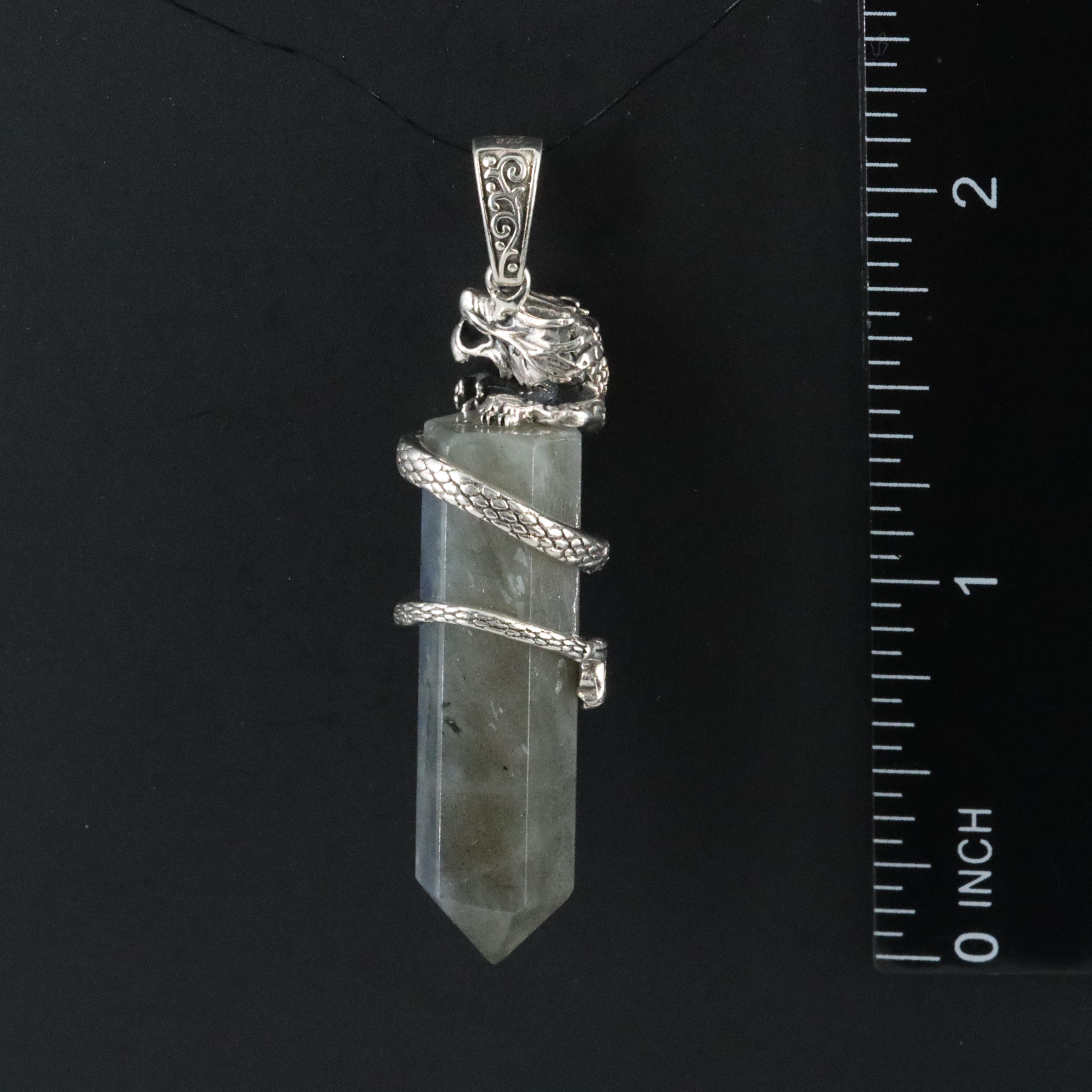 Sterling Labradorite Dragon Pendant