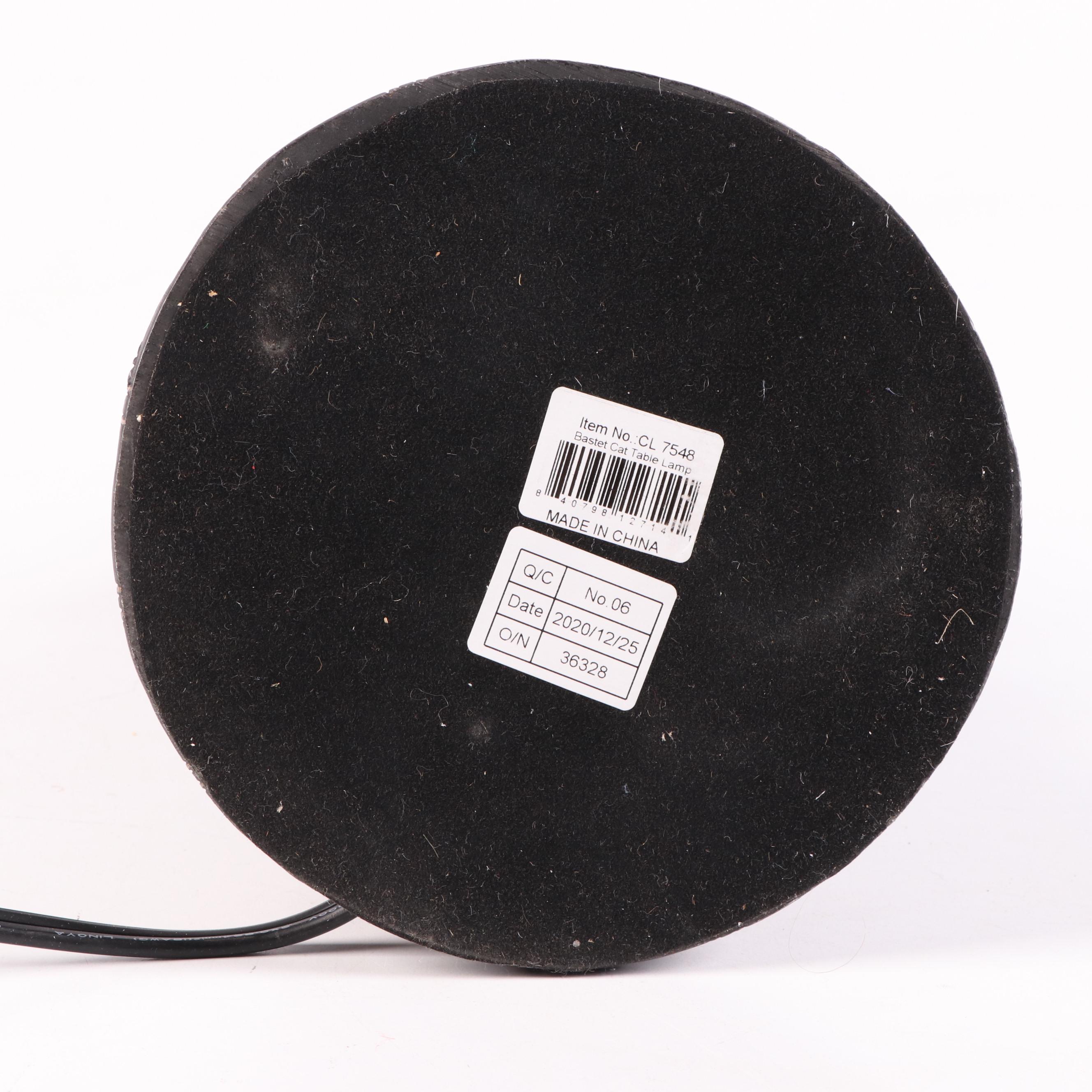 Egyptian Style Bastet Resin Table Lamp with Veronese Design Figures and Plaque