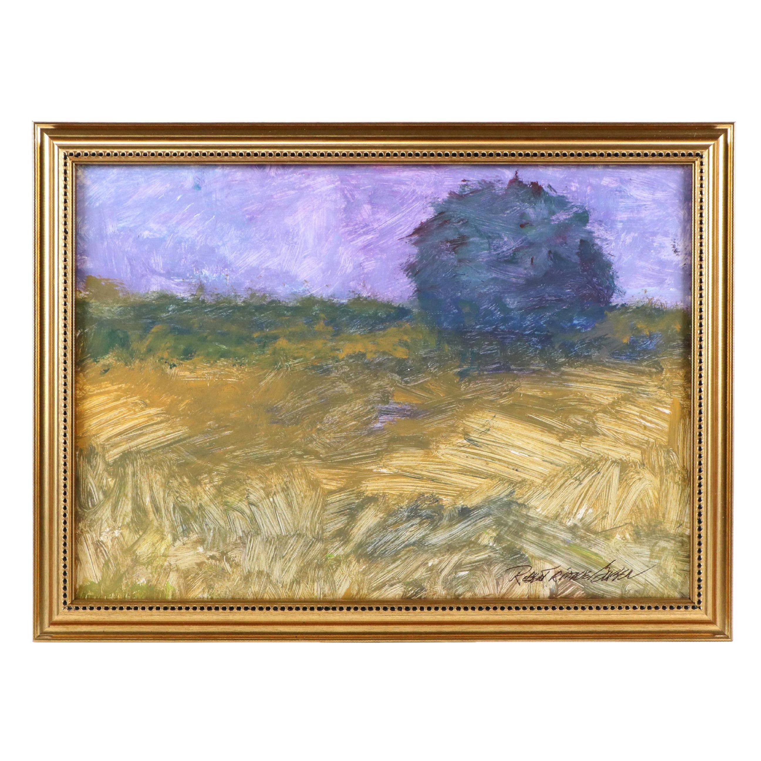 Robert Riddle Baker Landscape Acrylic Painting "Wind Field," 2024