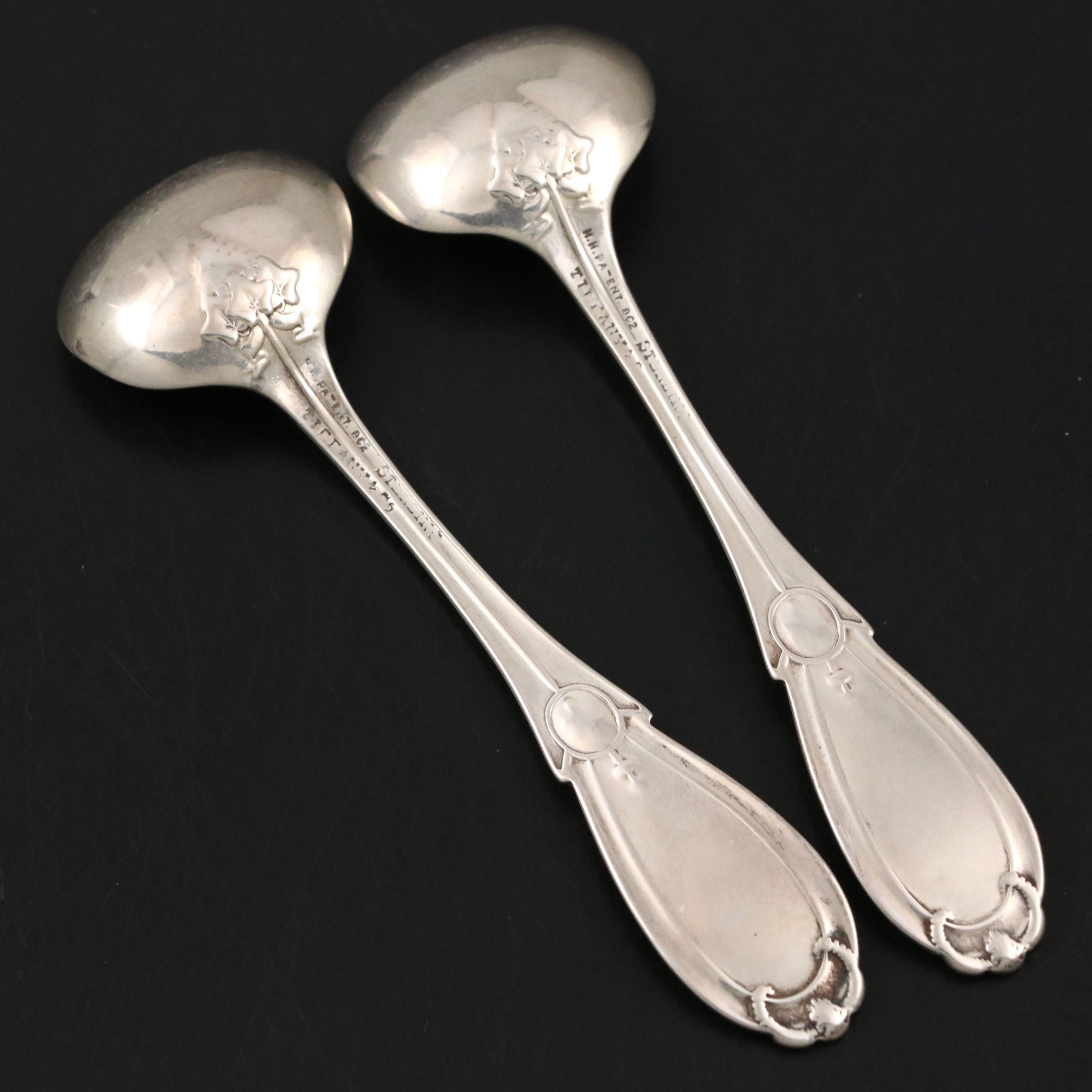 Tiffany & Co. Ram's Head Sterling Silver Master Salt Cellars with Spoons