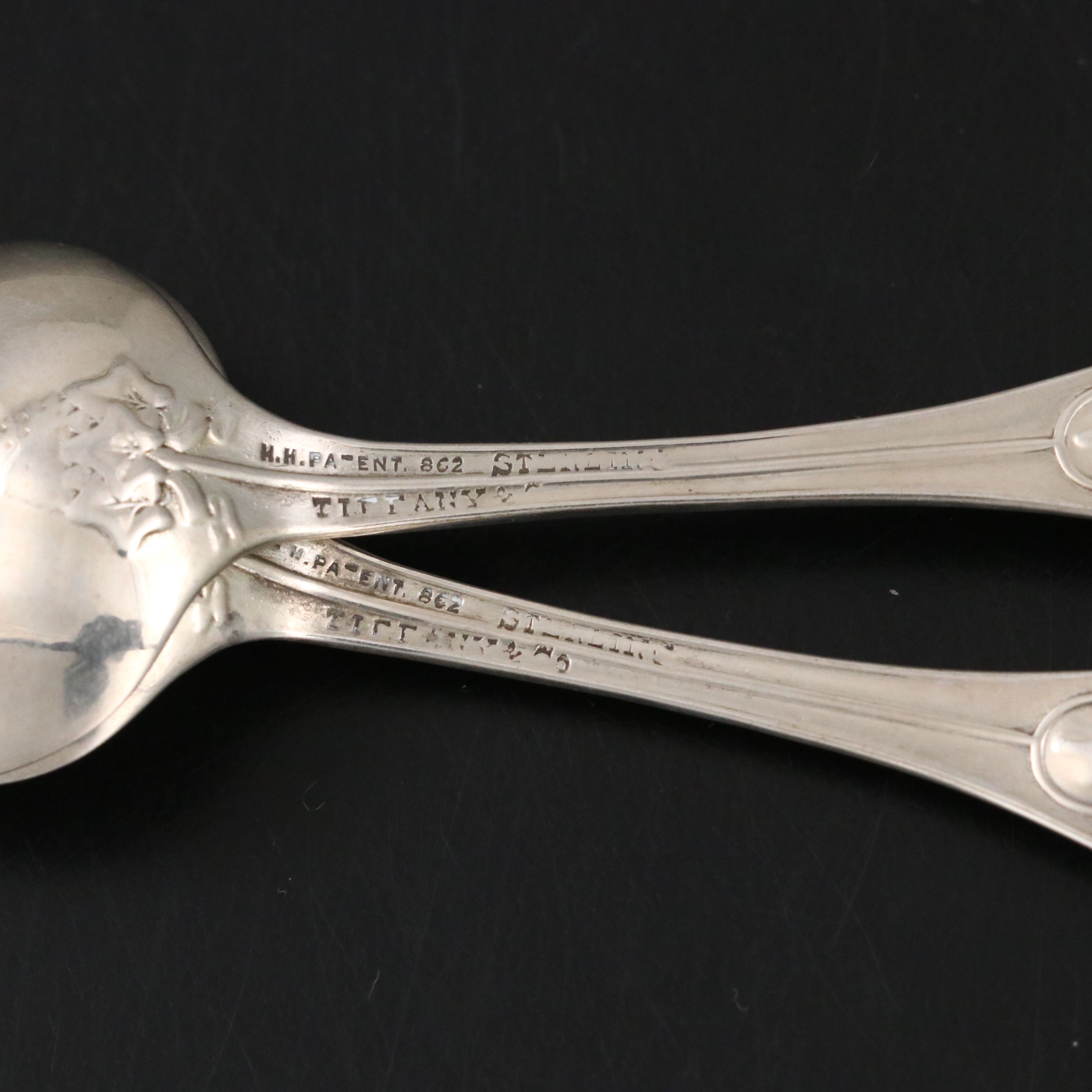 Tiffany & Co. Ram's Head Sterling Silver Master Salt Cellars with Spoons