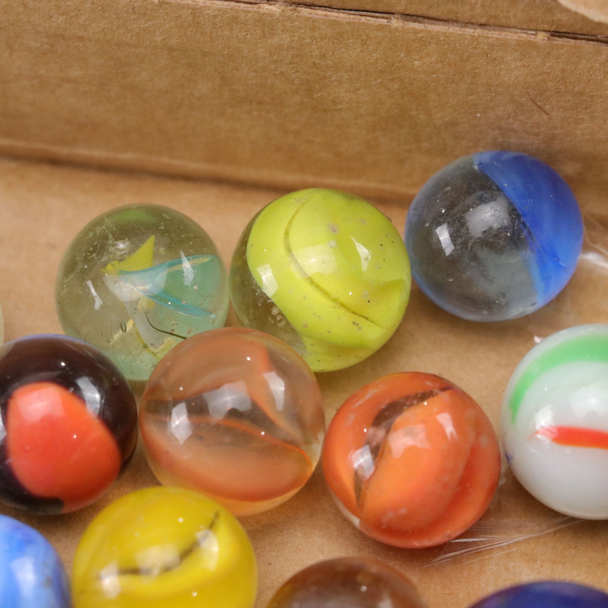Swirly, Cat's Eye & Other Glass Playing Marbles with Shooters