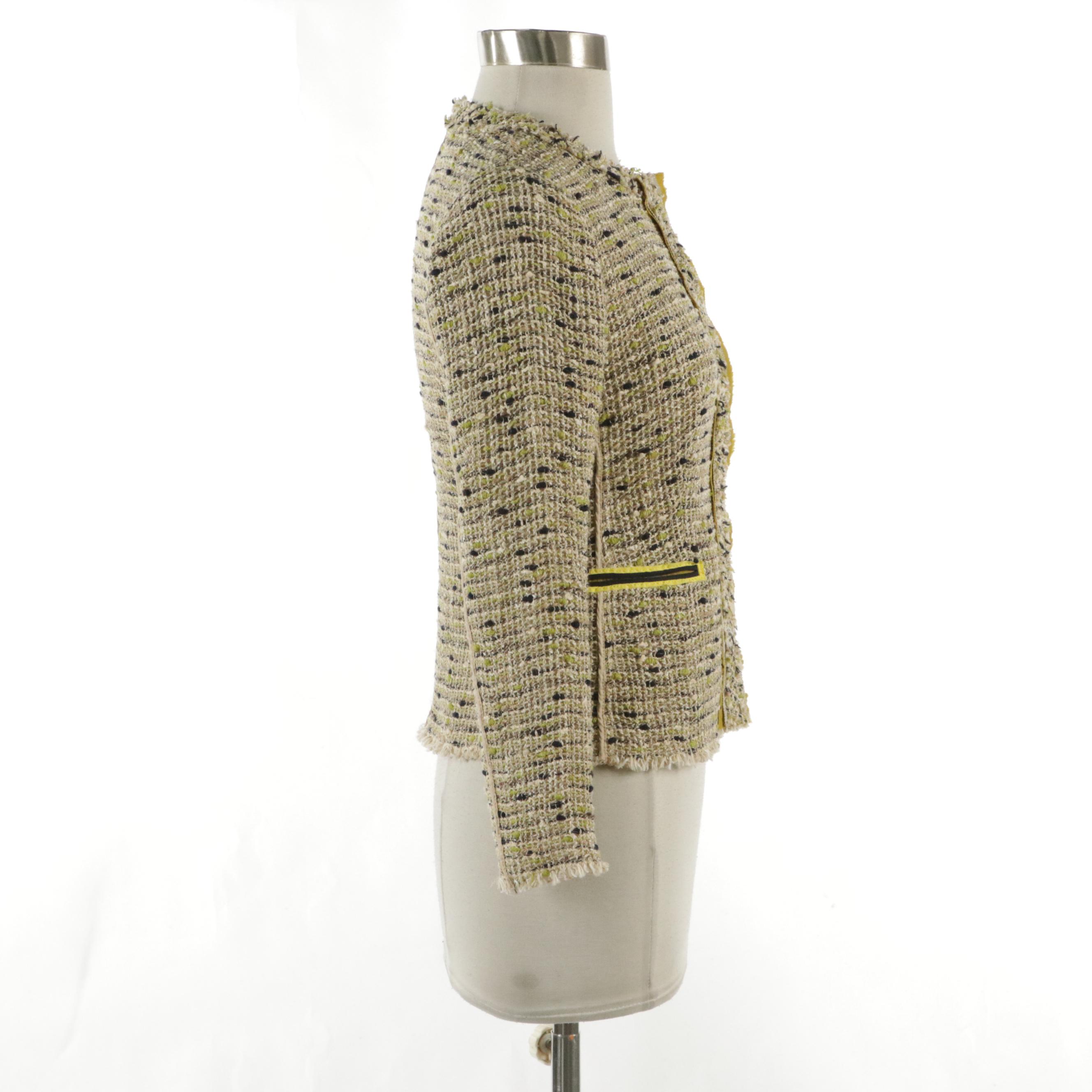 Prada Tweed Snap-Front Jacket