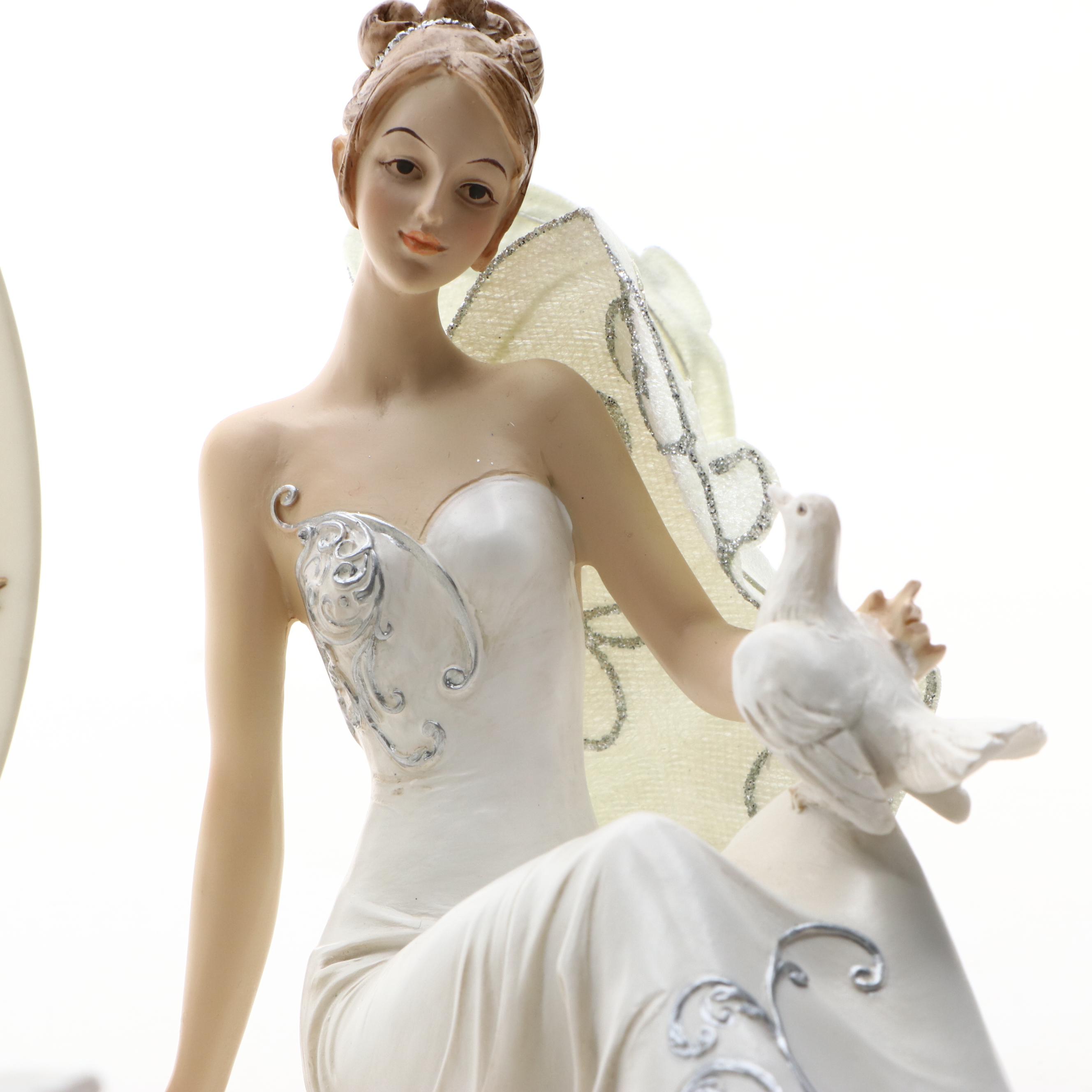 Tender Years Celestial Angel Collection Wall Plate with Resin Fairy Figurines