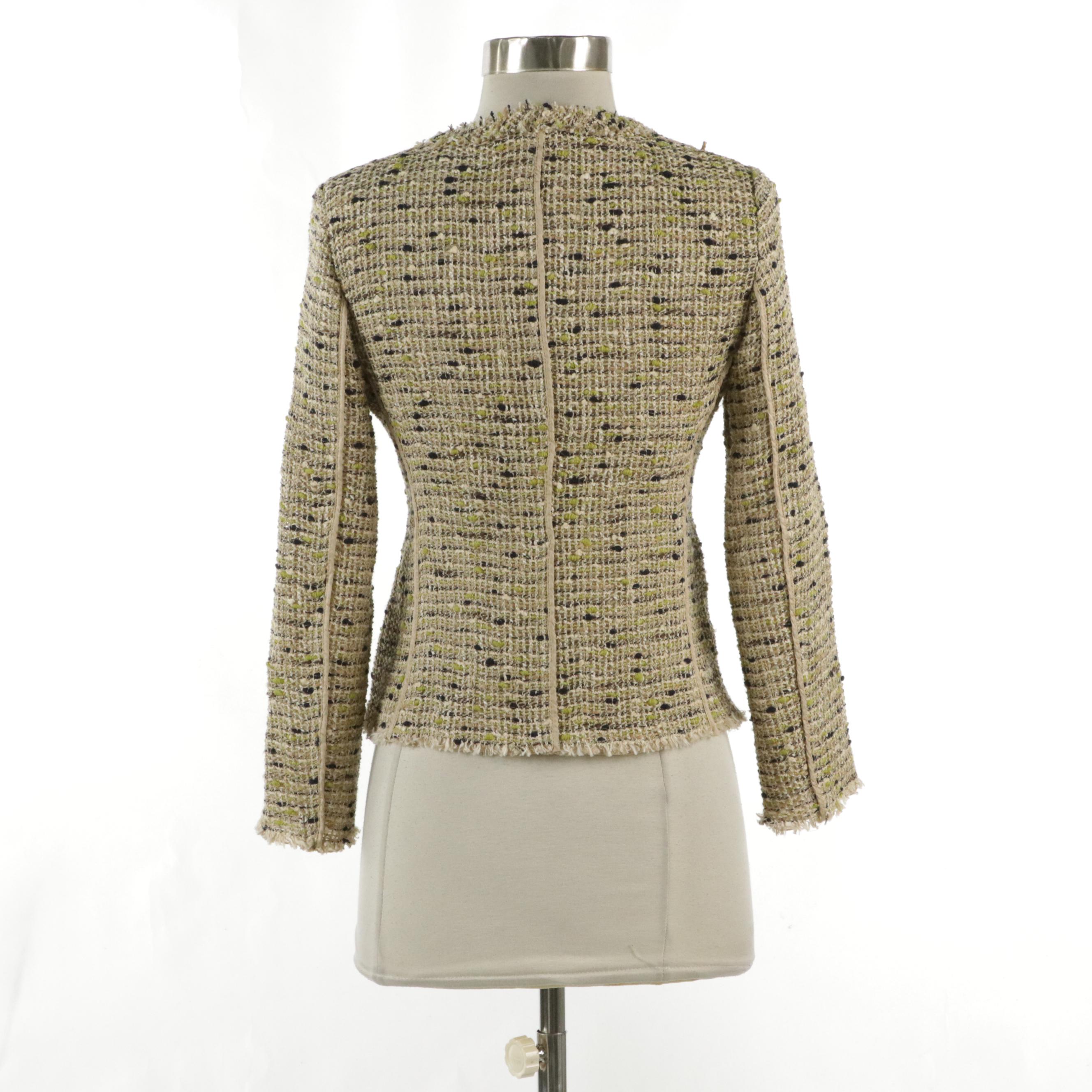Prada Tweed Snap-Front Jacket